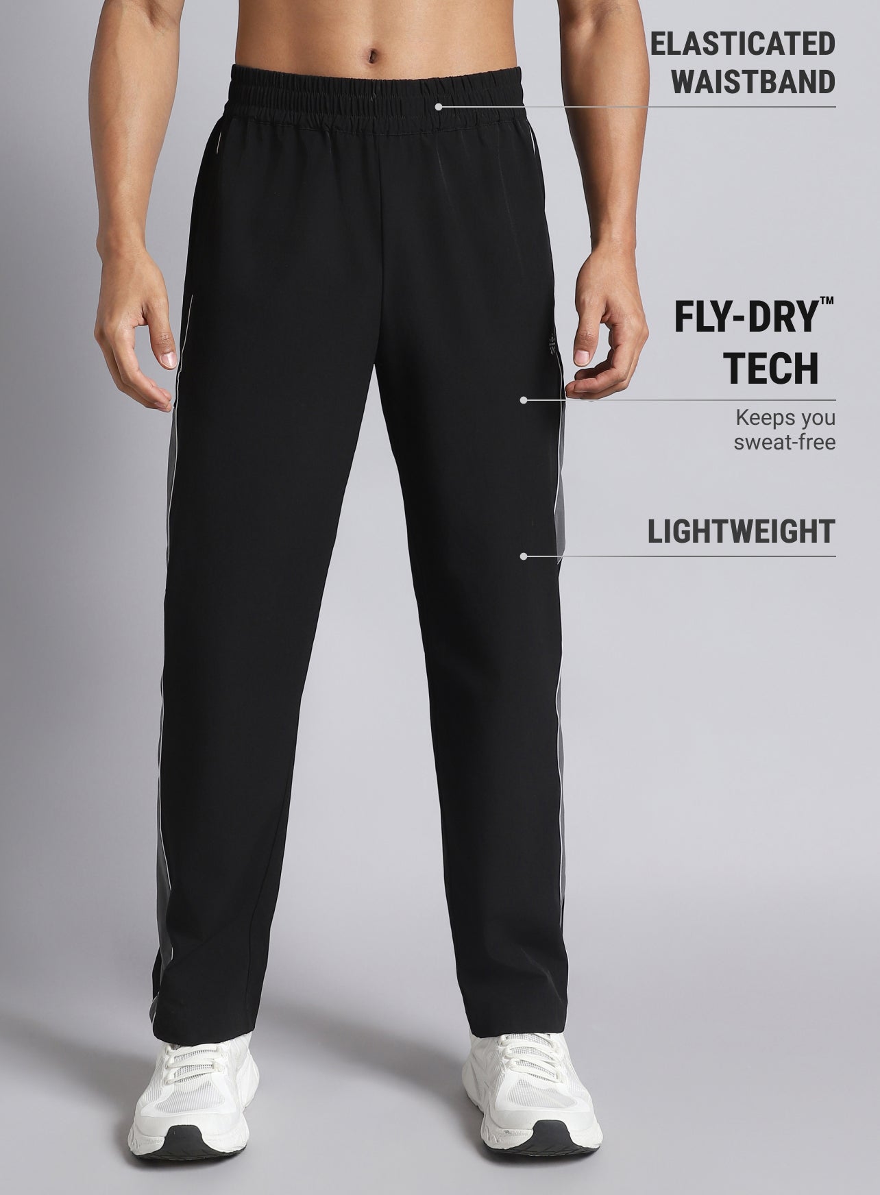 Men's Black Active Day Out Trackpants