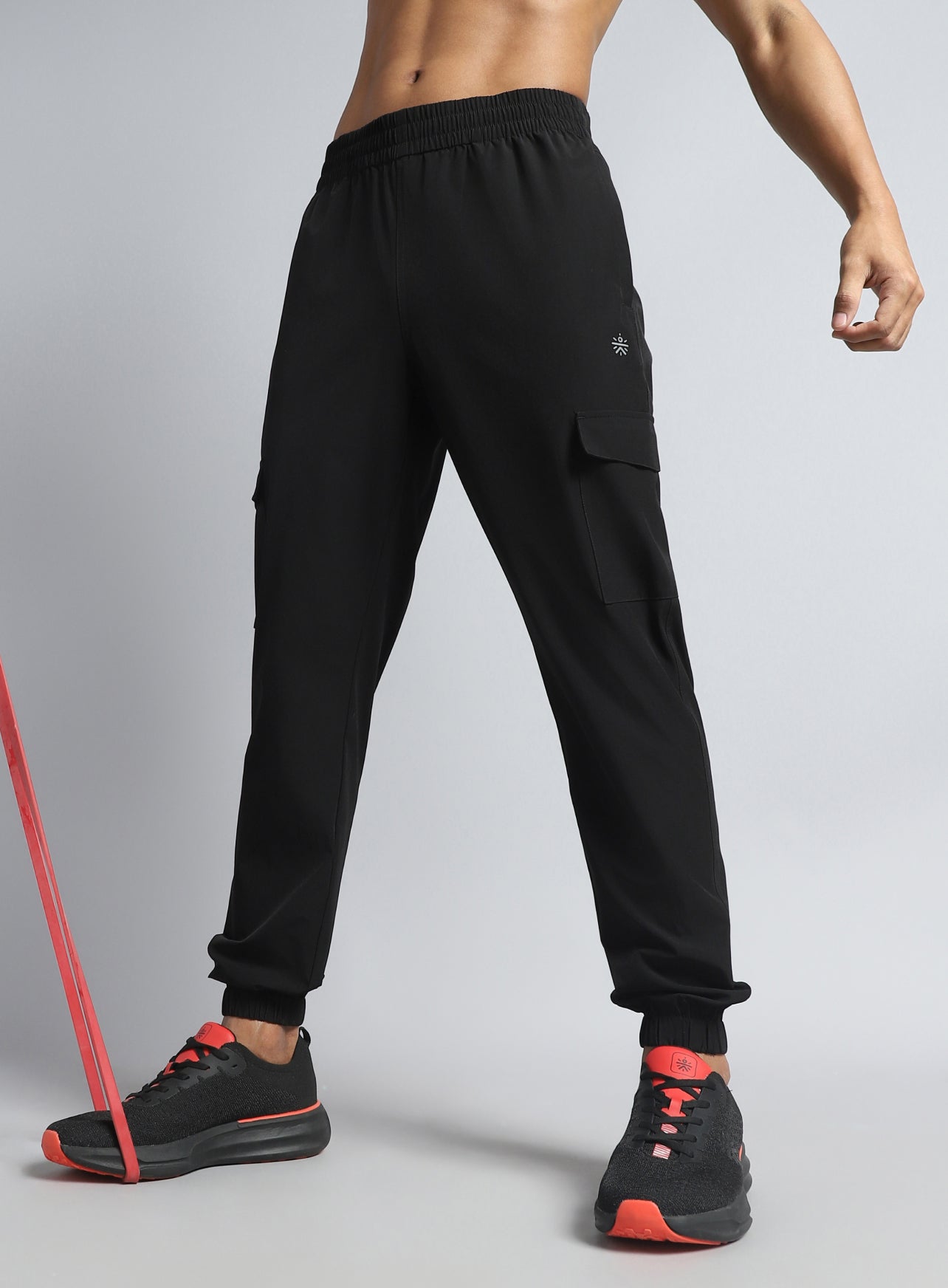 Men's Black Active Day out Cargo Joggers