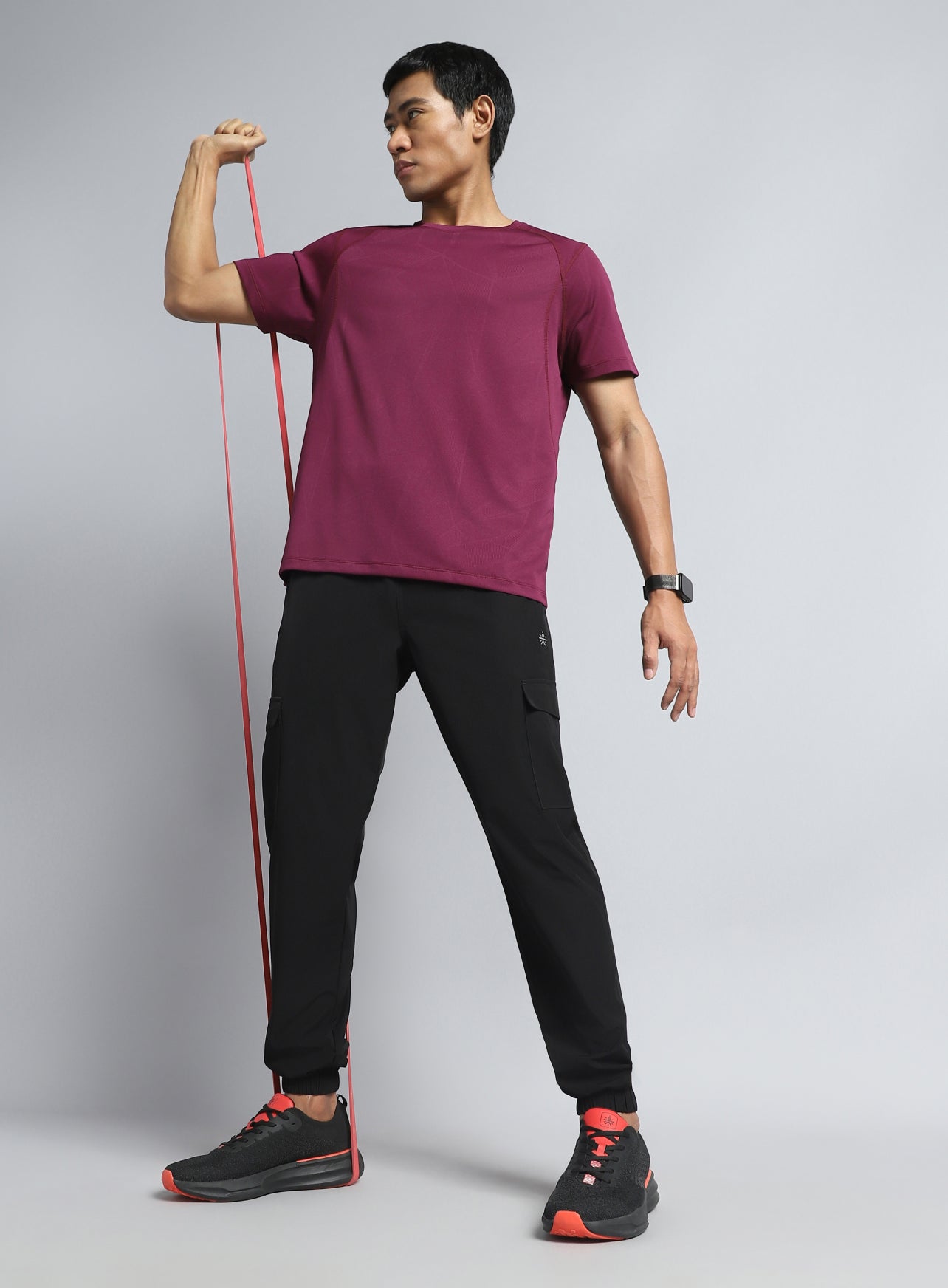 Men's Black Active Day out Cargo Joggers