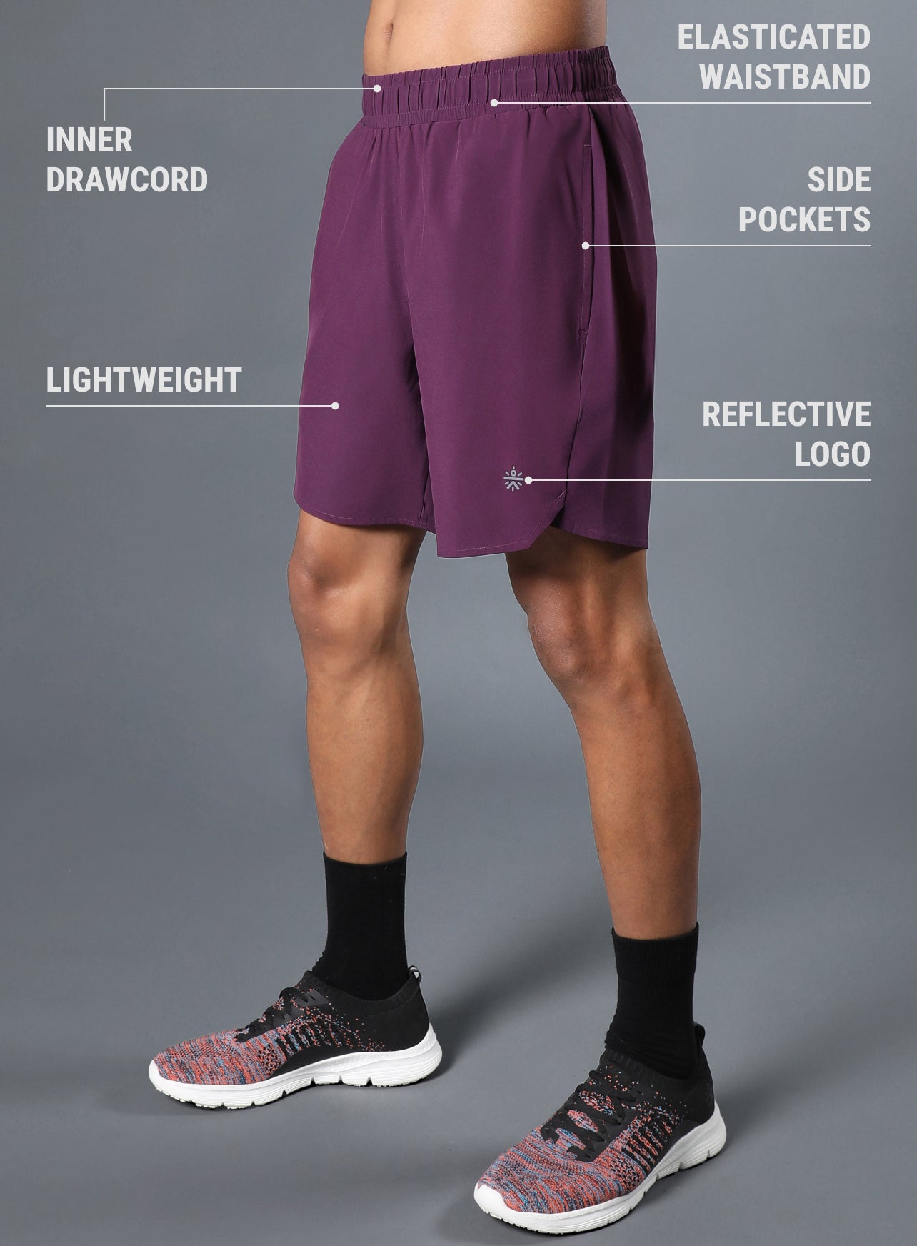 Men's Wine Iconic Runner's Shorts