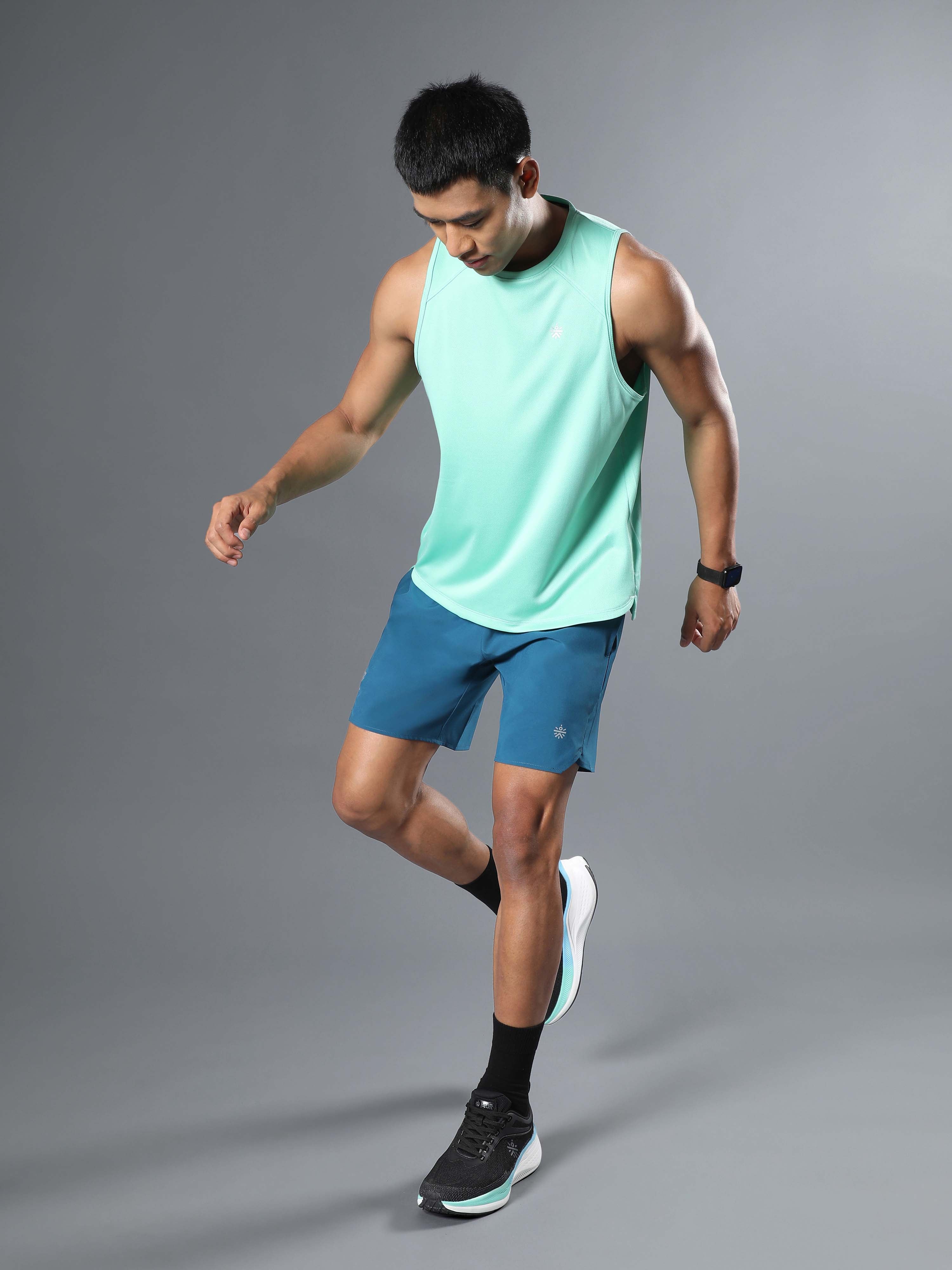 Men's Teal Iconic Runner's Shorts
