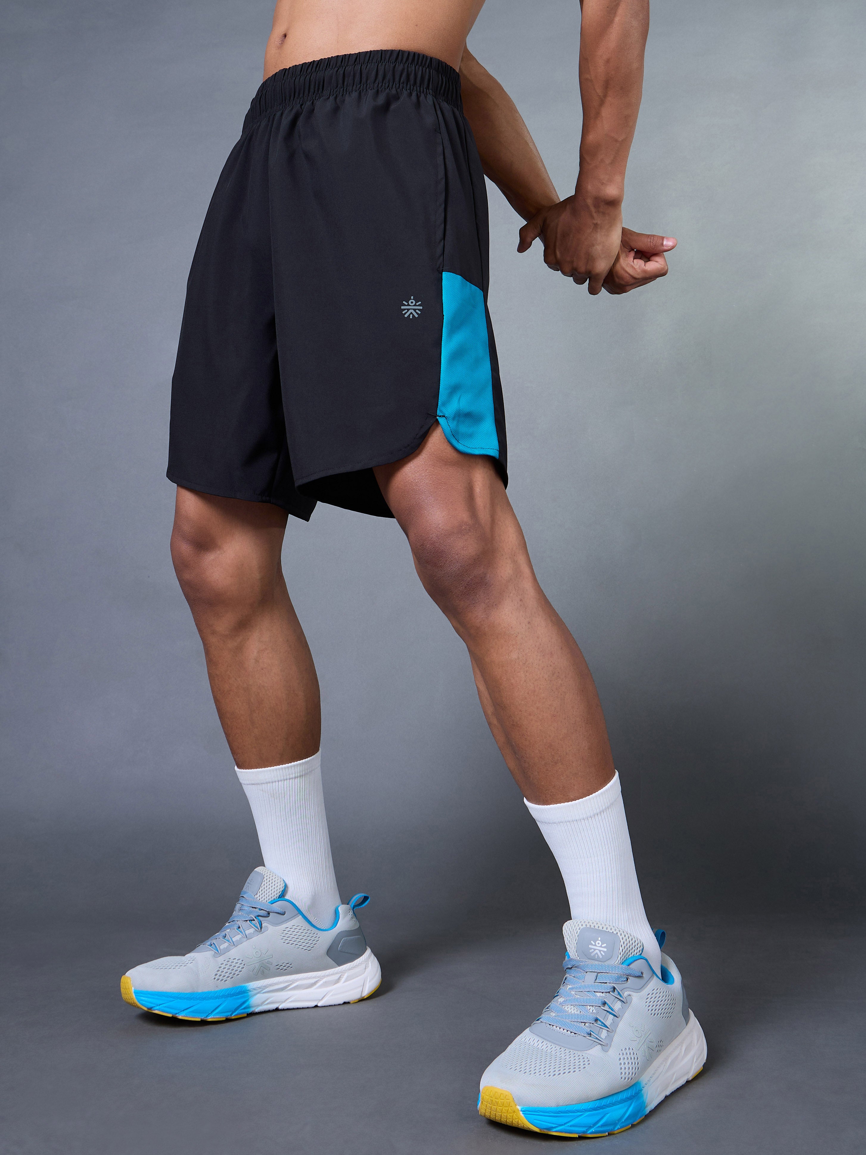 Men's Black Pace Up Runner's Shorts