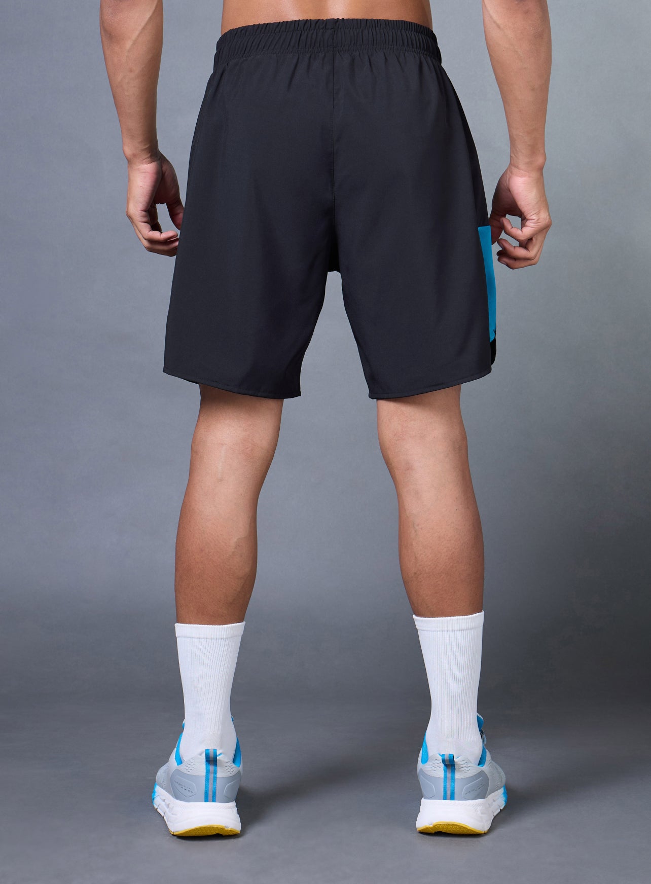 Men's Black Pace Up Runner's Shorts