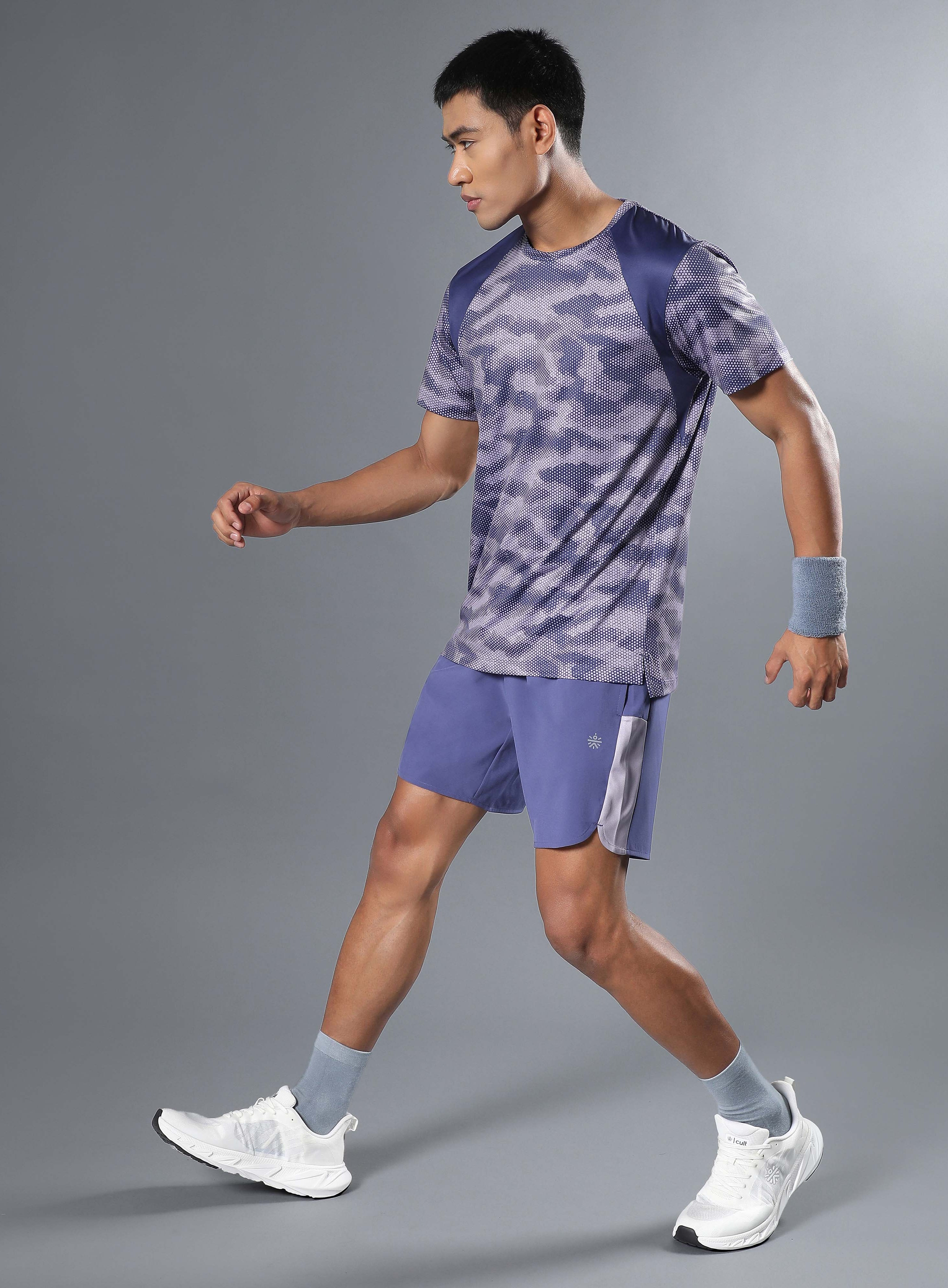 Men's Purple Pace Up Runner's Shorts