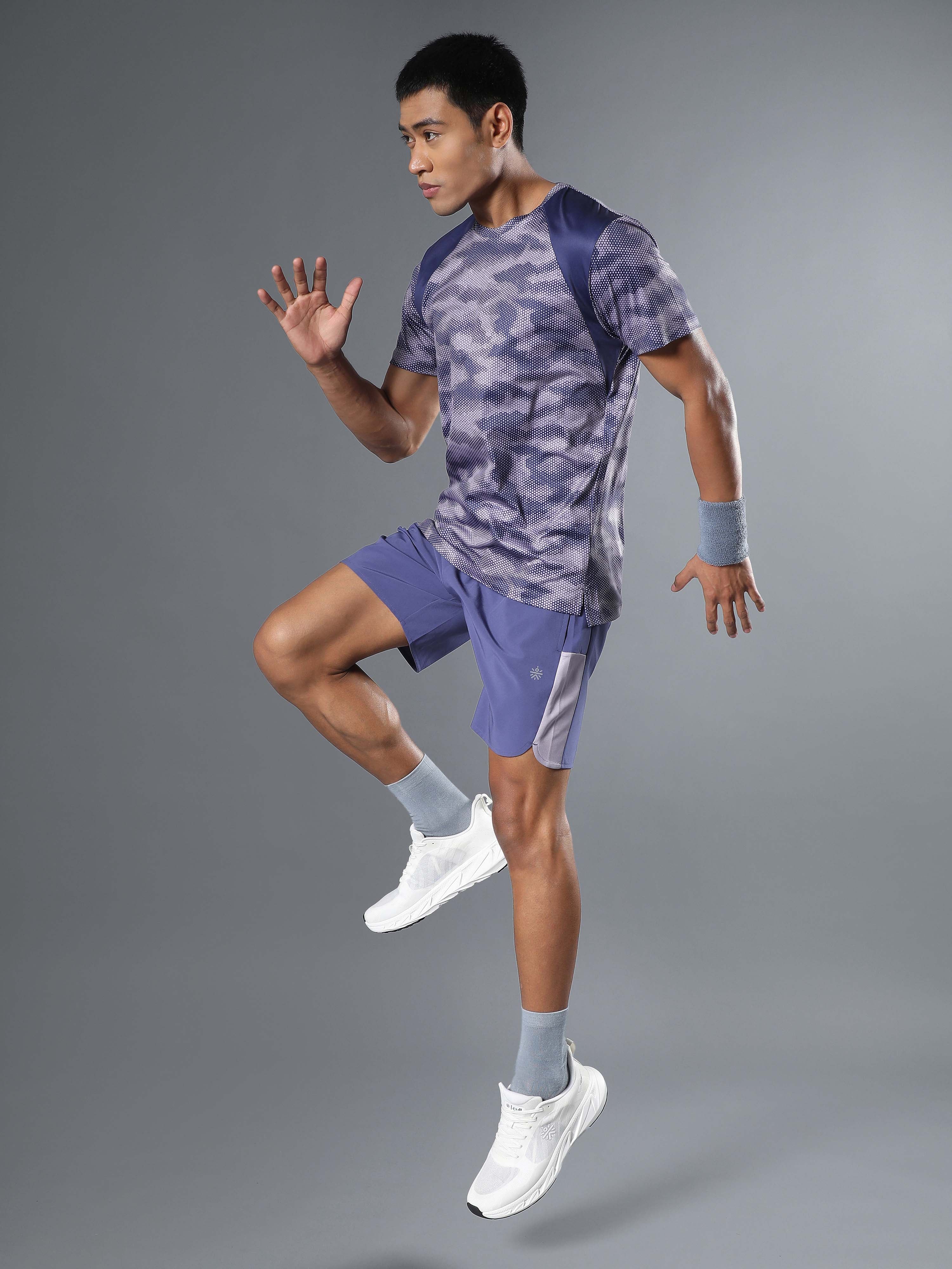 Men's Purple Pace Up Runner's Shorts