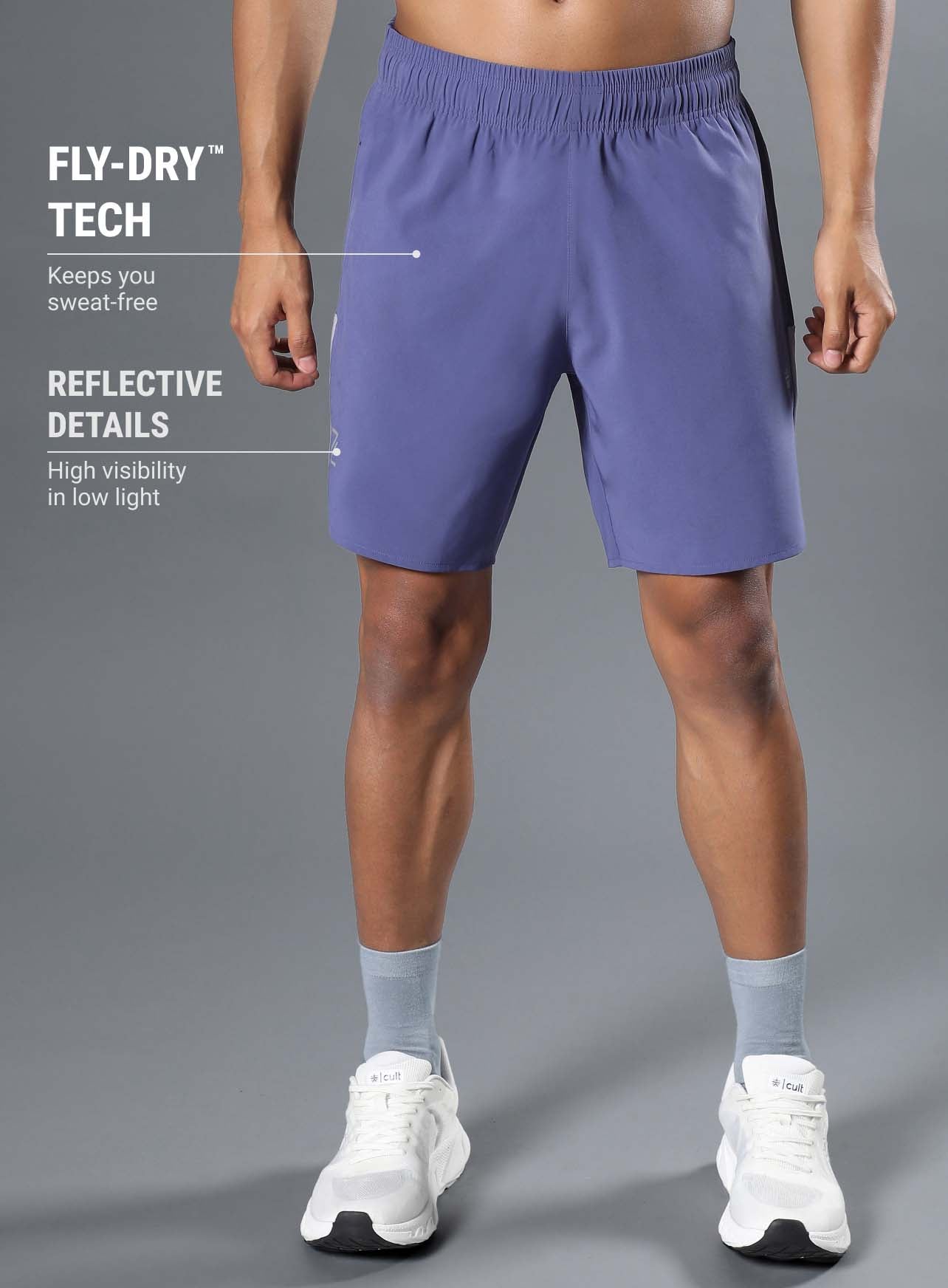 Men's Purple Pace Up Runner's Shorts