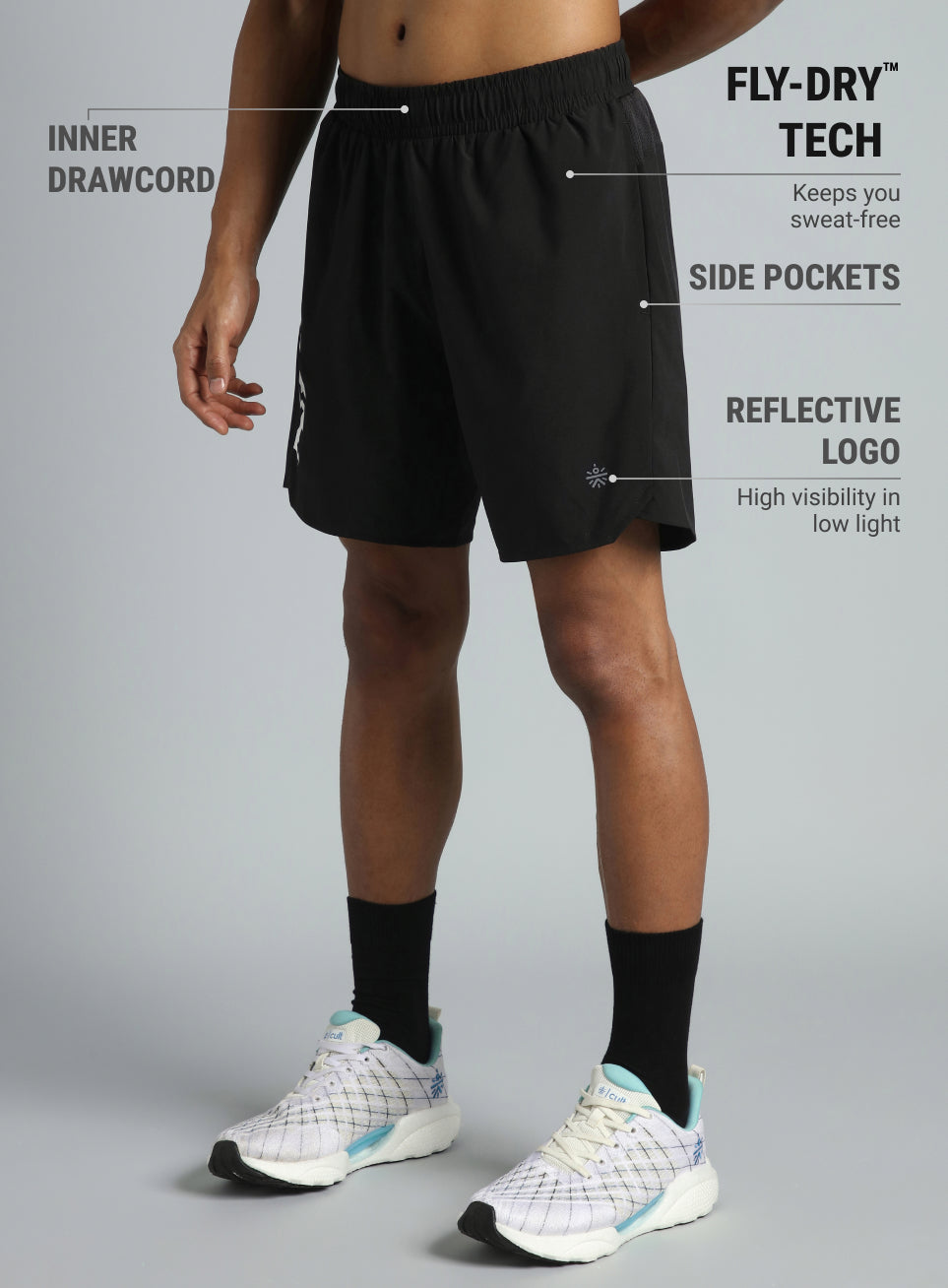 Men's Black Everyday Run Shorts