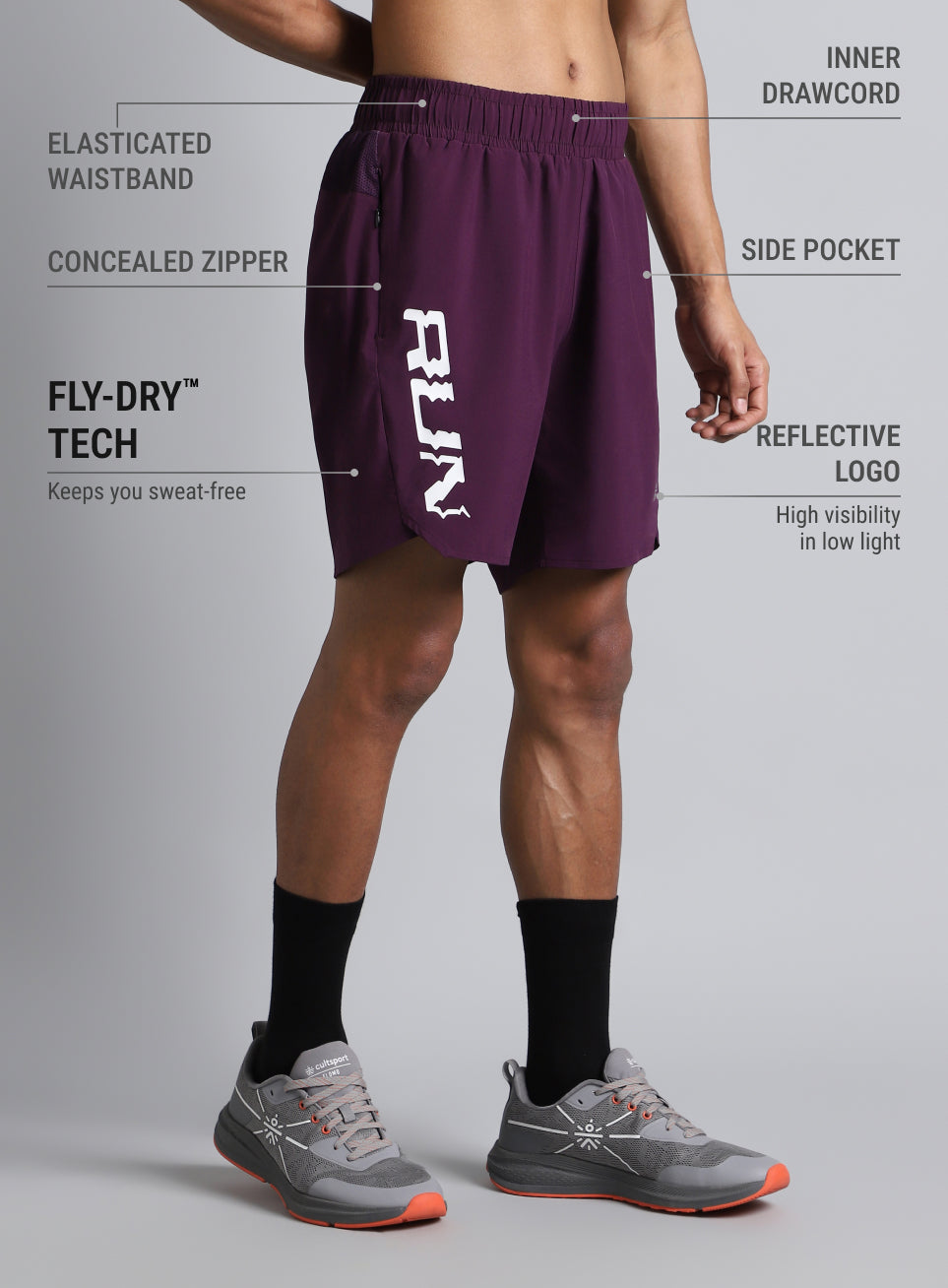Men's Wine Everyday Run Shorts