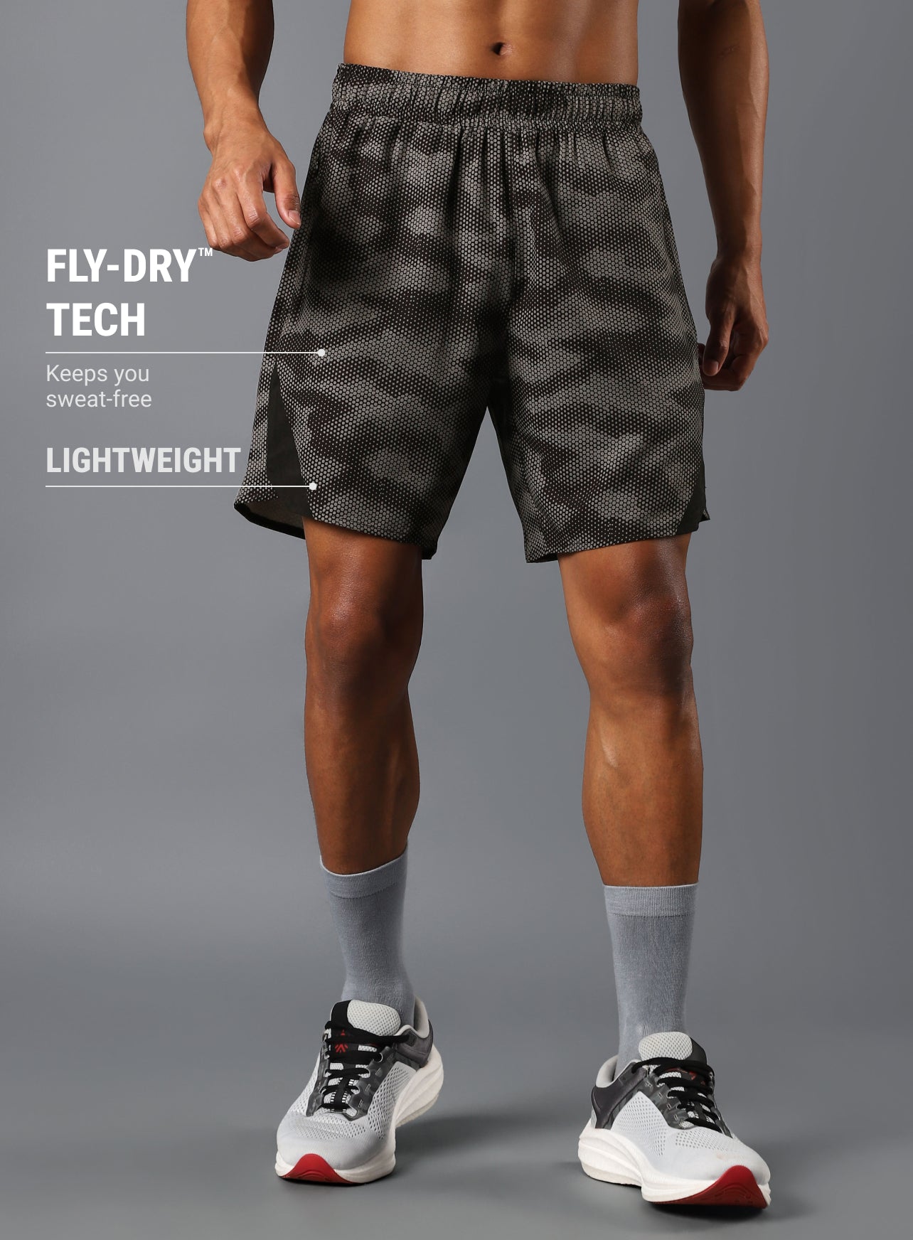 Men's Black Landscape Camo Run Shorts