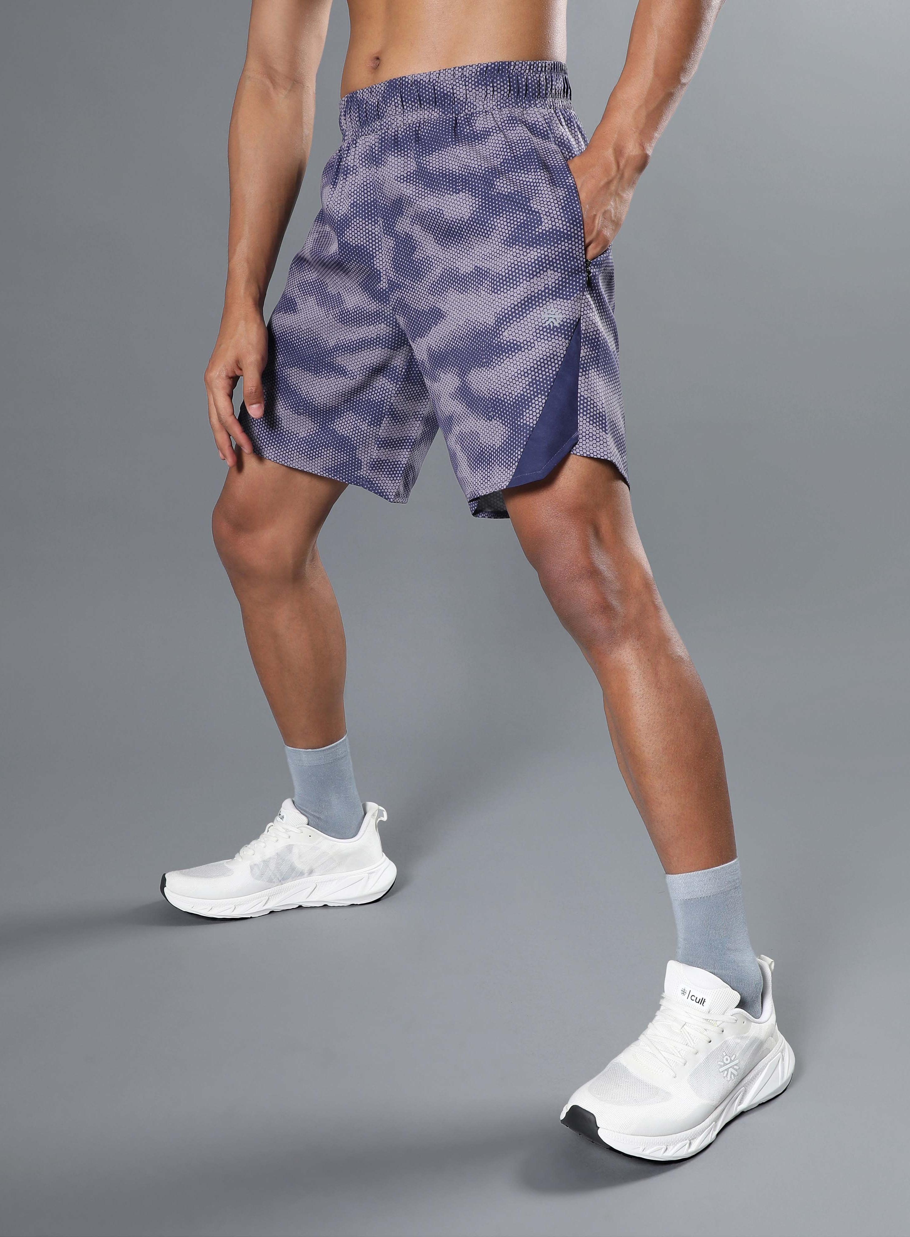 Men's Purple Landscape Camo Run Shorts