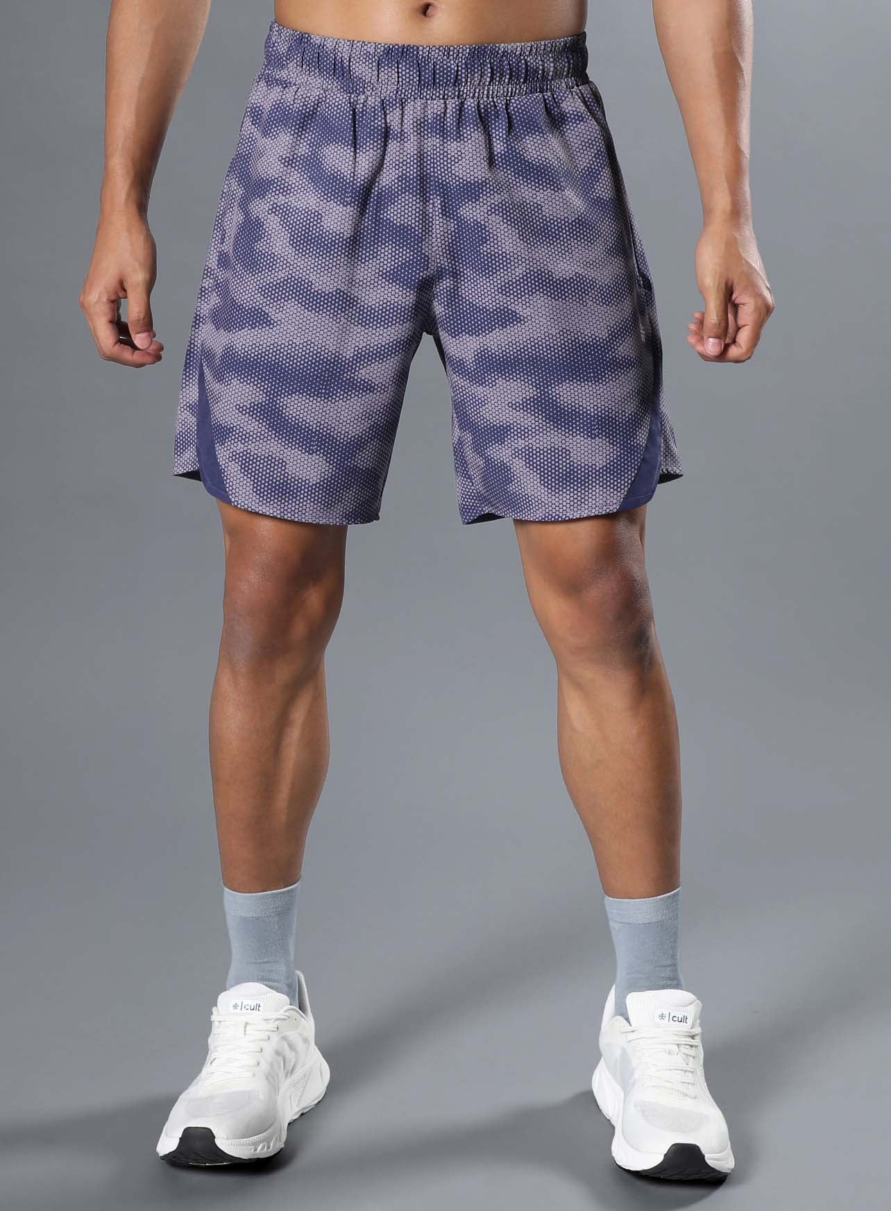 Men's Purple Landscape Camo Run Shorts