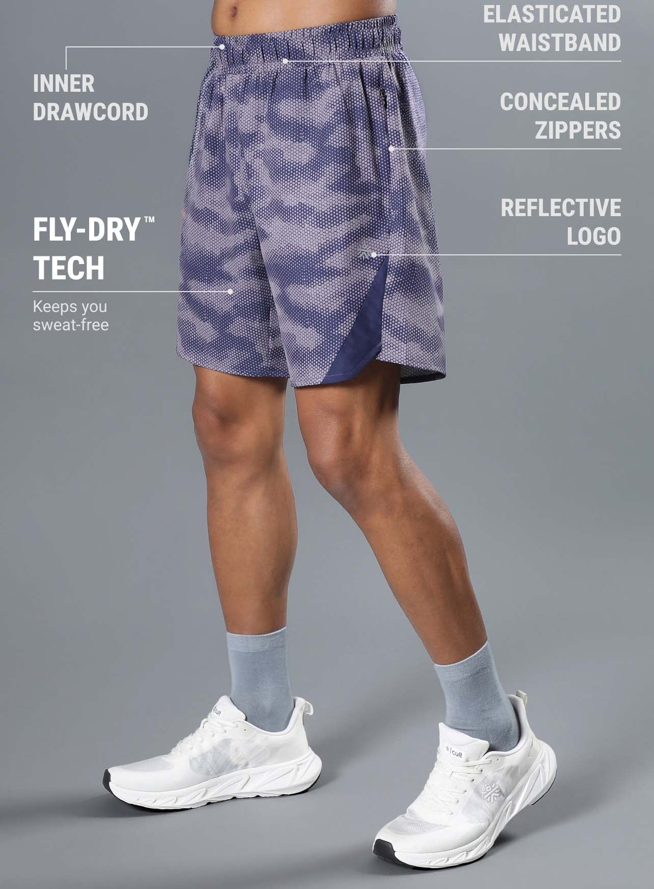 Men's Purple Landscape Camo Run Shorts