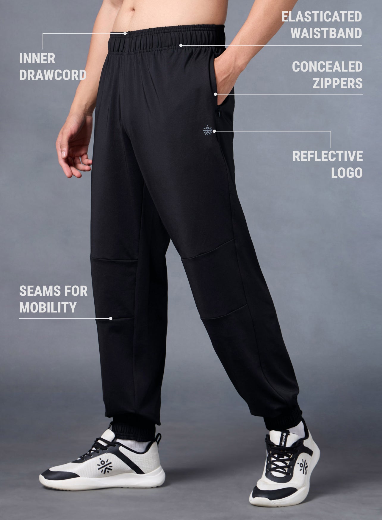 Men's Black Run Forward Joggers