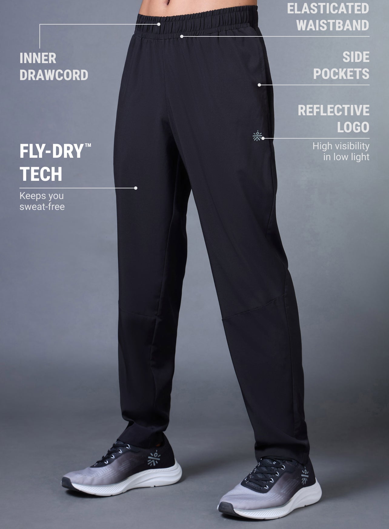 Men's Black Night Run Trackpants