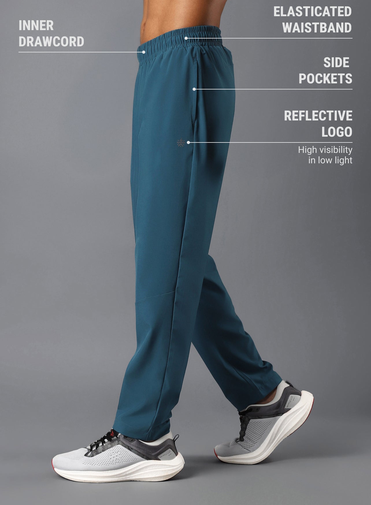 Men's Teal Night Run Trackpants