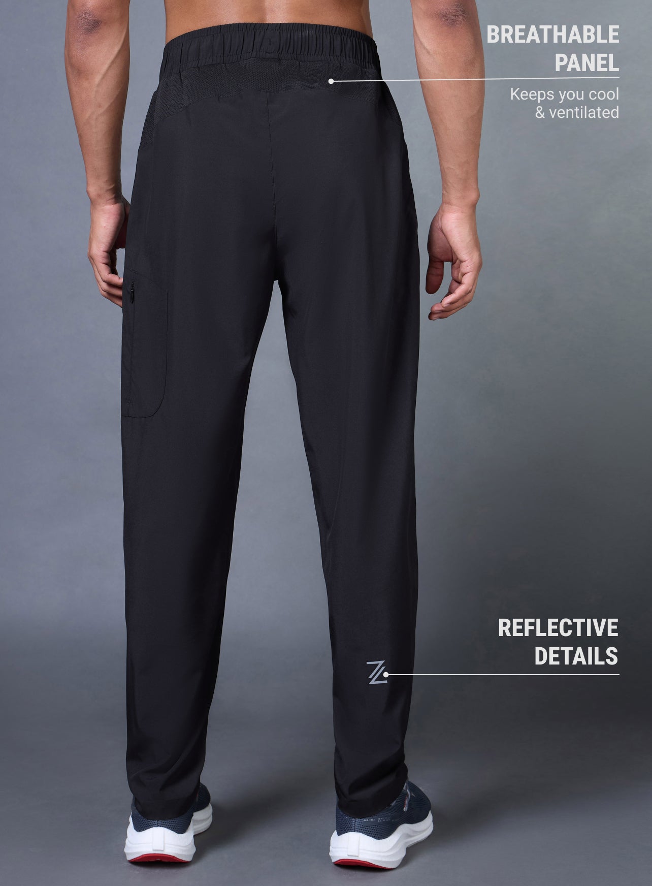 Men's Black Run Elevate Trackpants