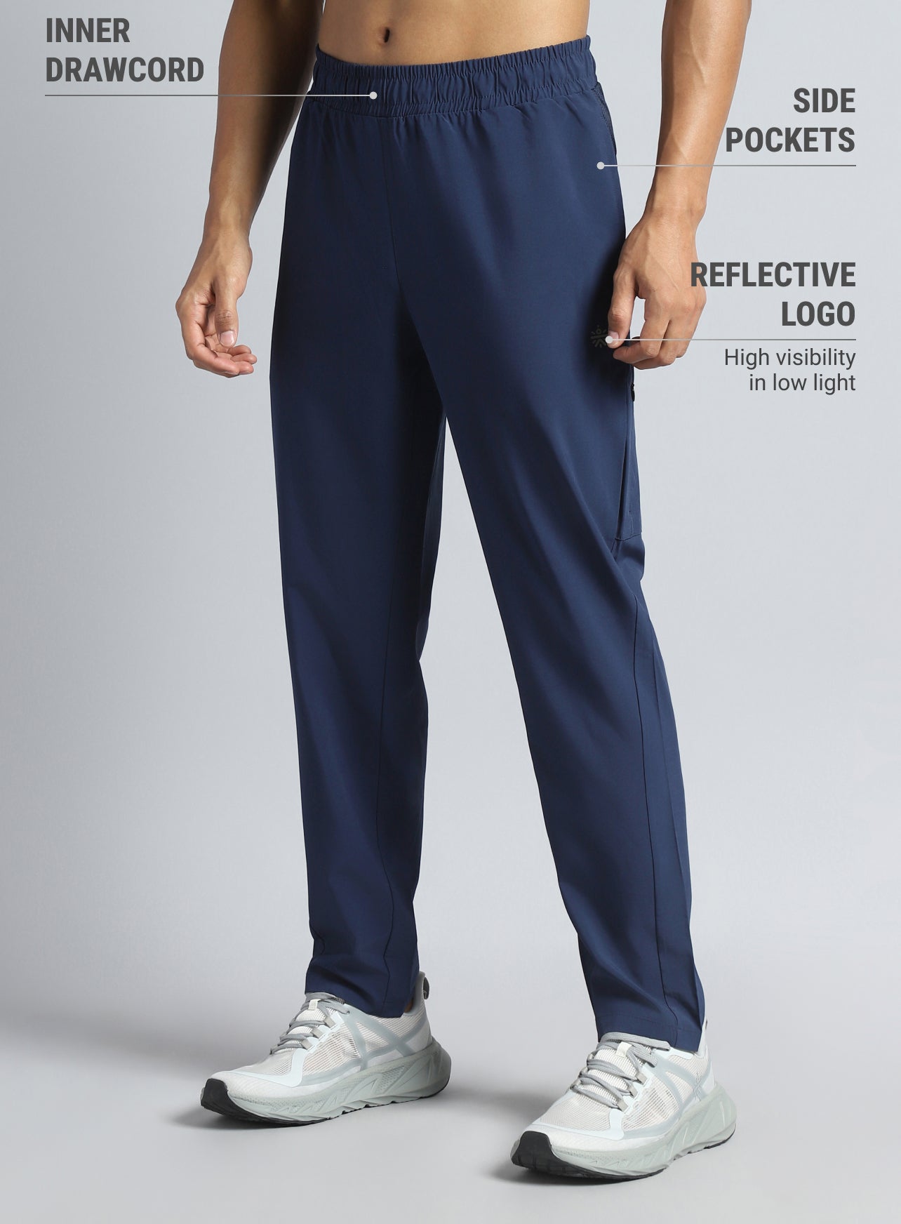 Men's Navy Run Elevate Trackpants
