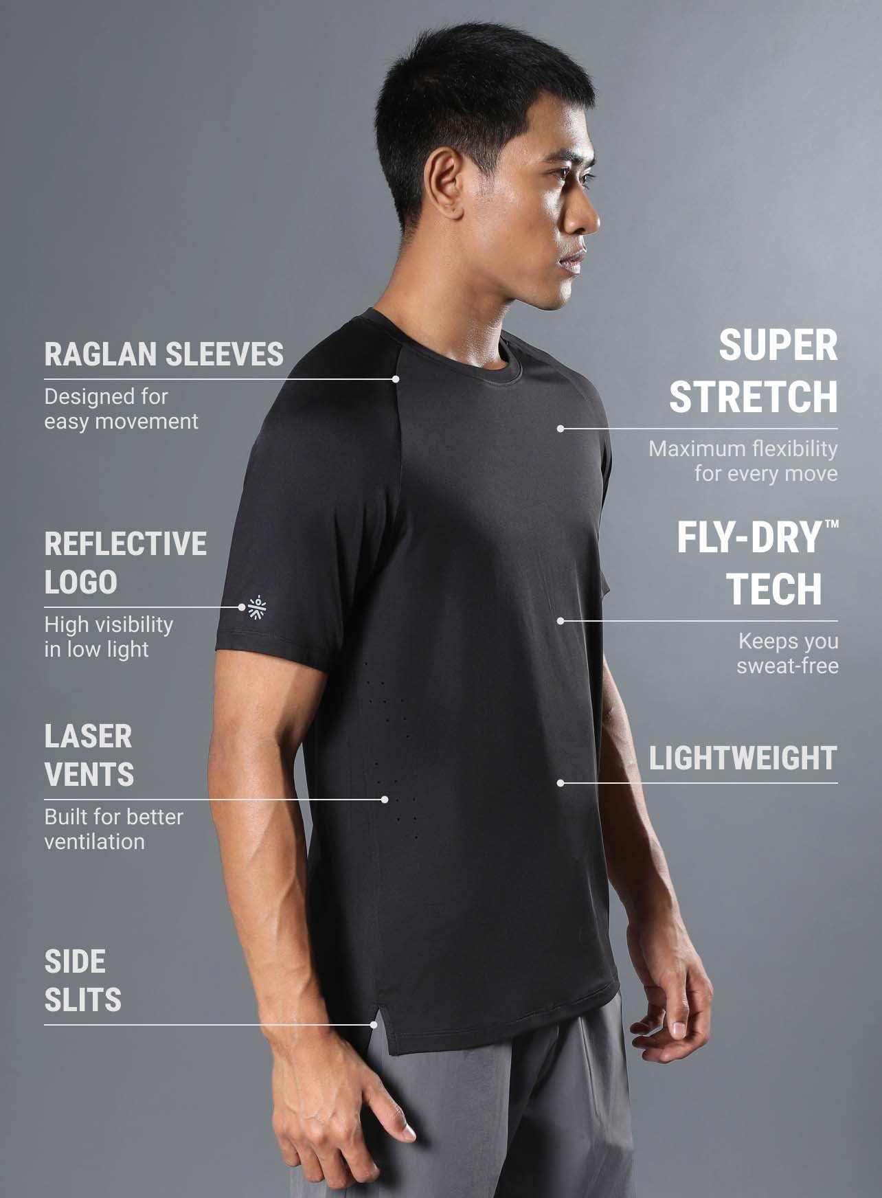 Men's Black Run Forward T-shirt