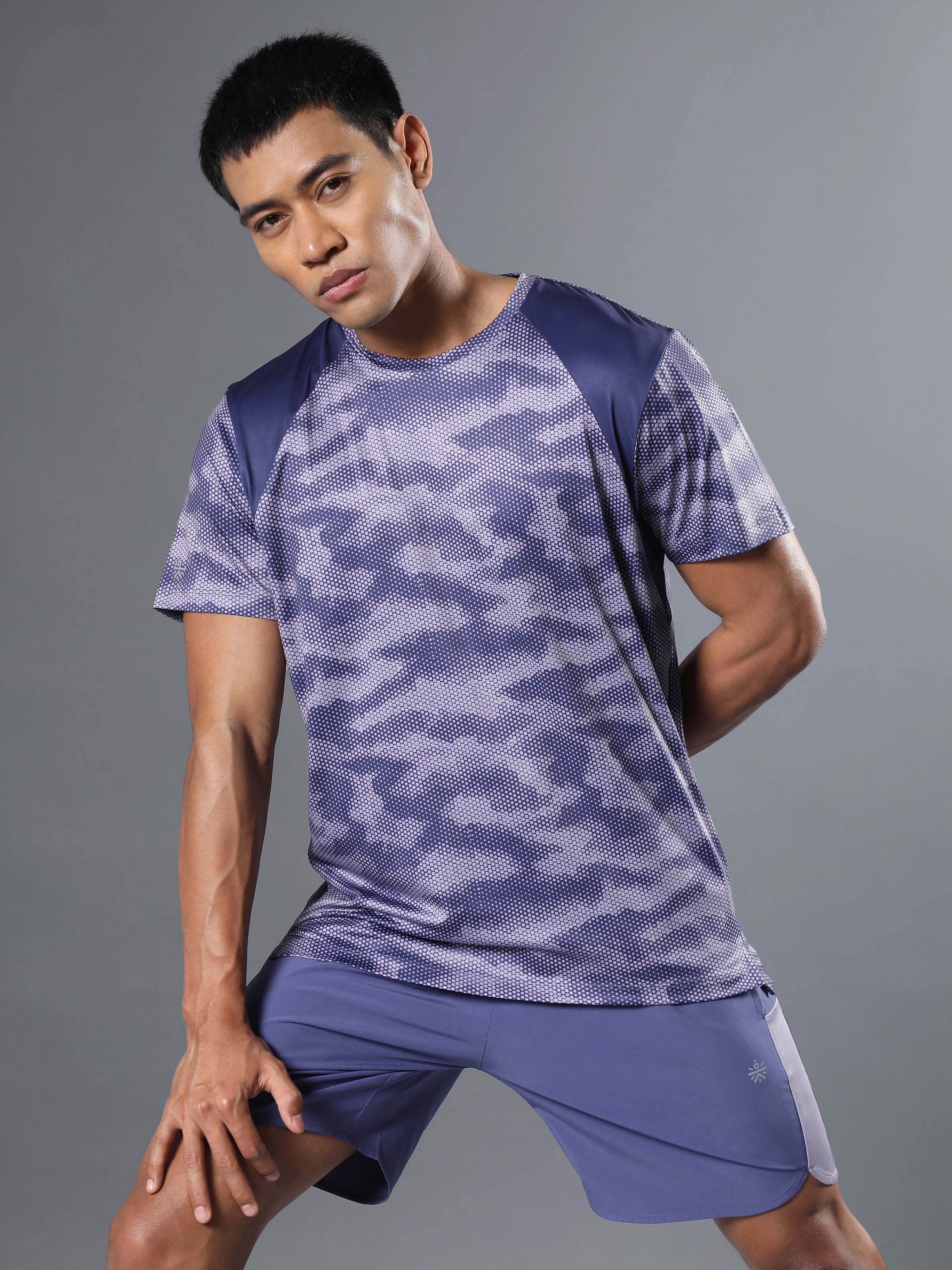 Men's Purple Landscape Camo Run T-shirt