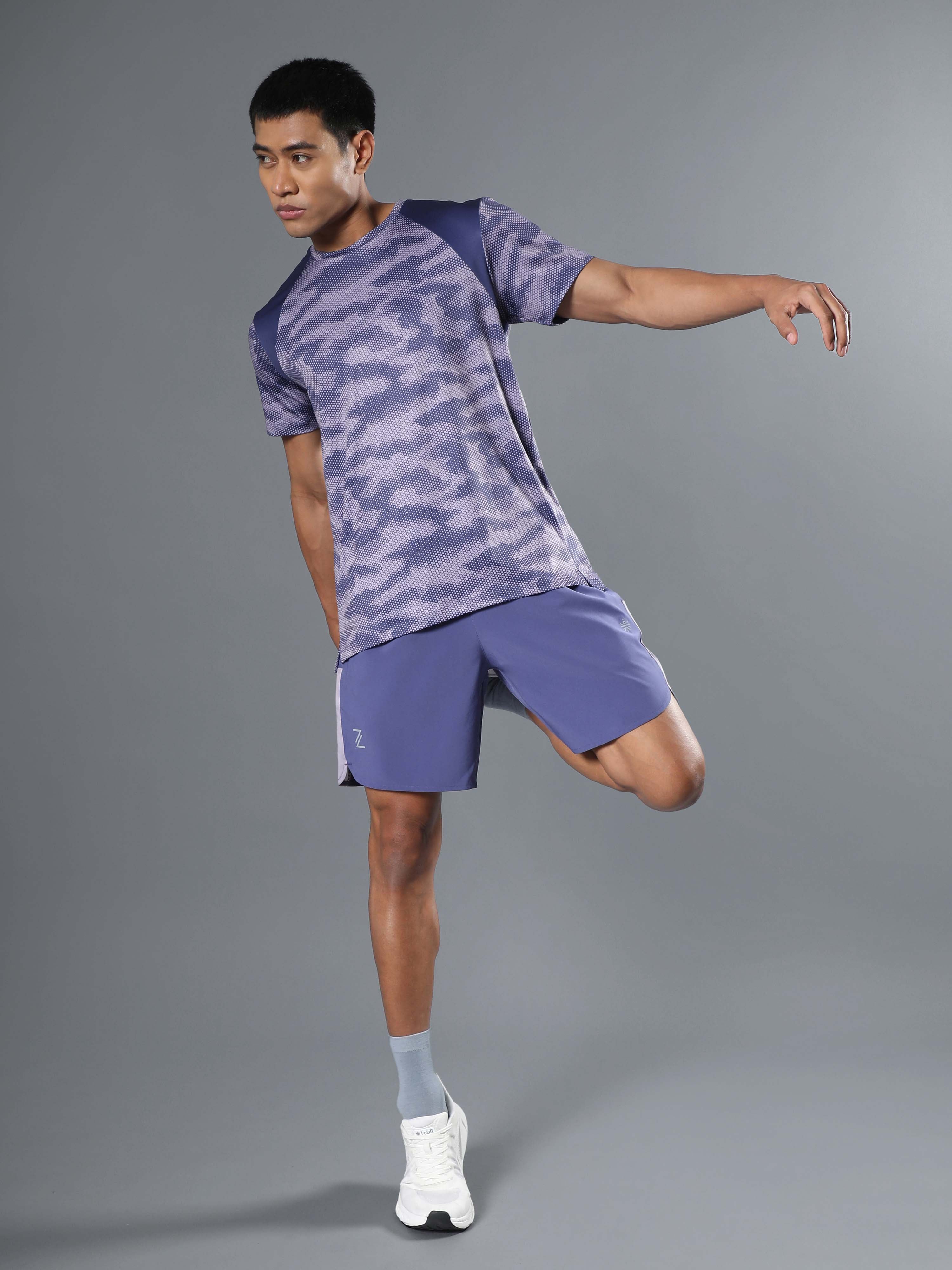 Men's Purple Landscape Camo Run T-shirt