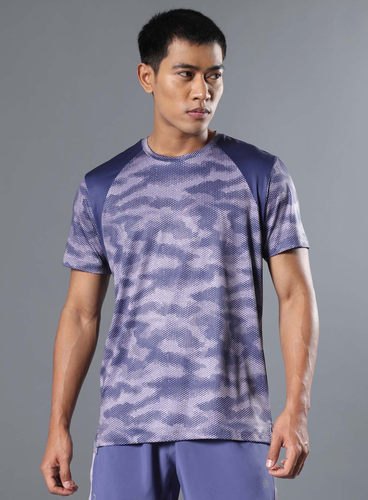 Men's Purple Landscape Camo Run T-shirt