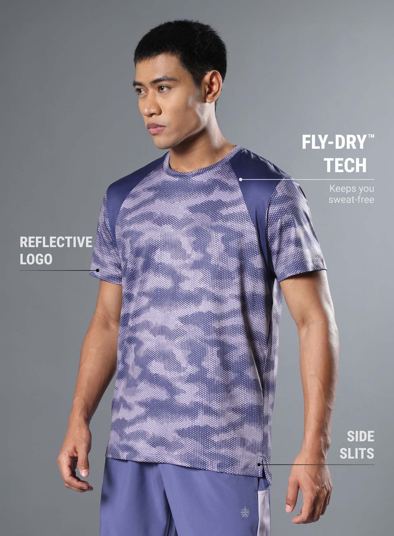 Men's Purple Landscape Camo Run T-shirt