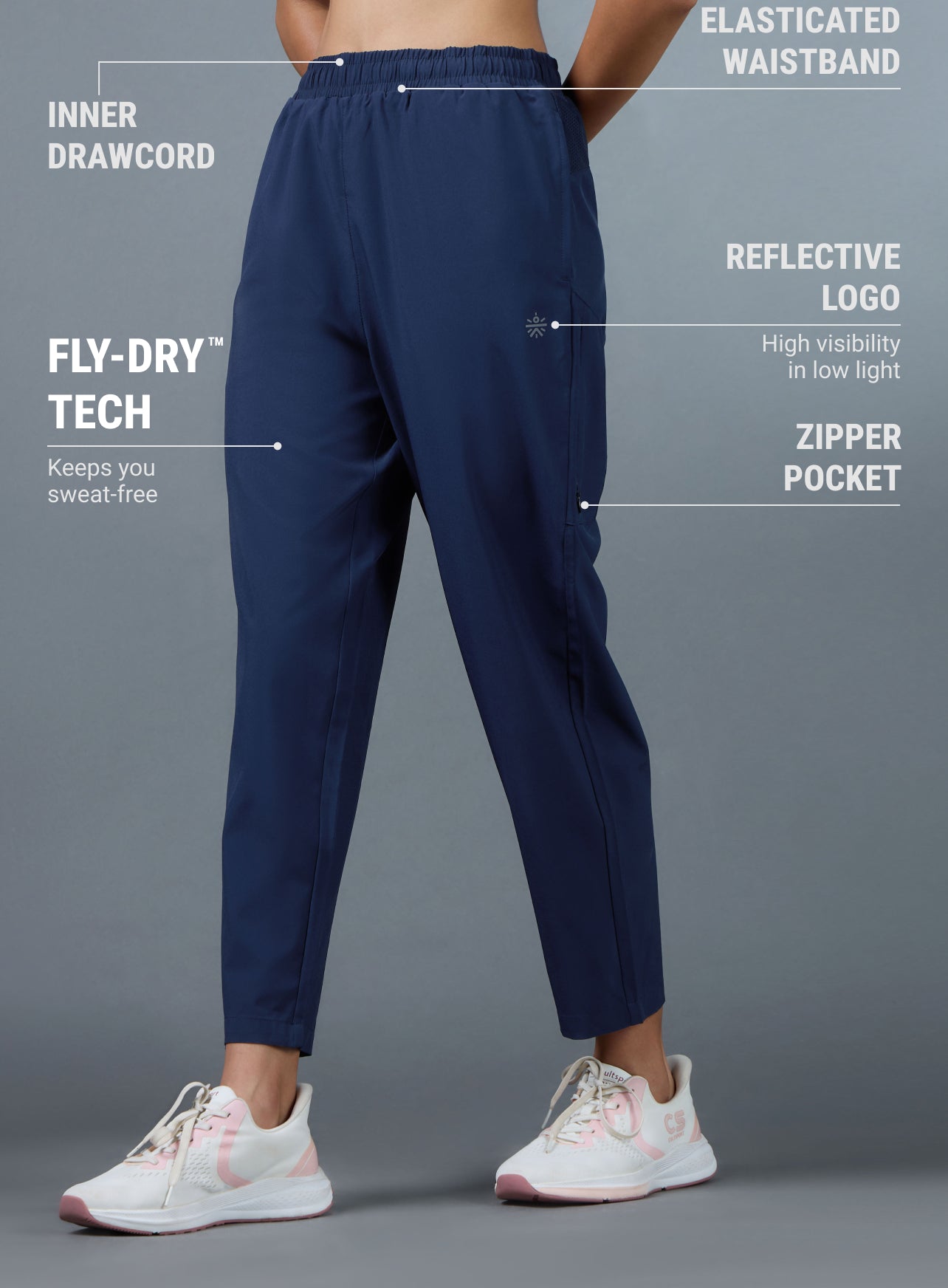 Women's Navy Run Elevate Trackpants