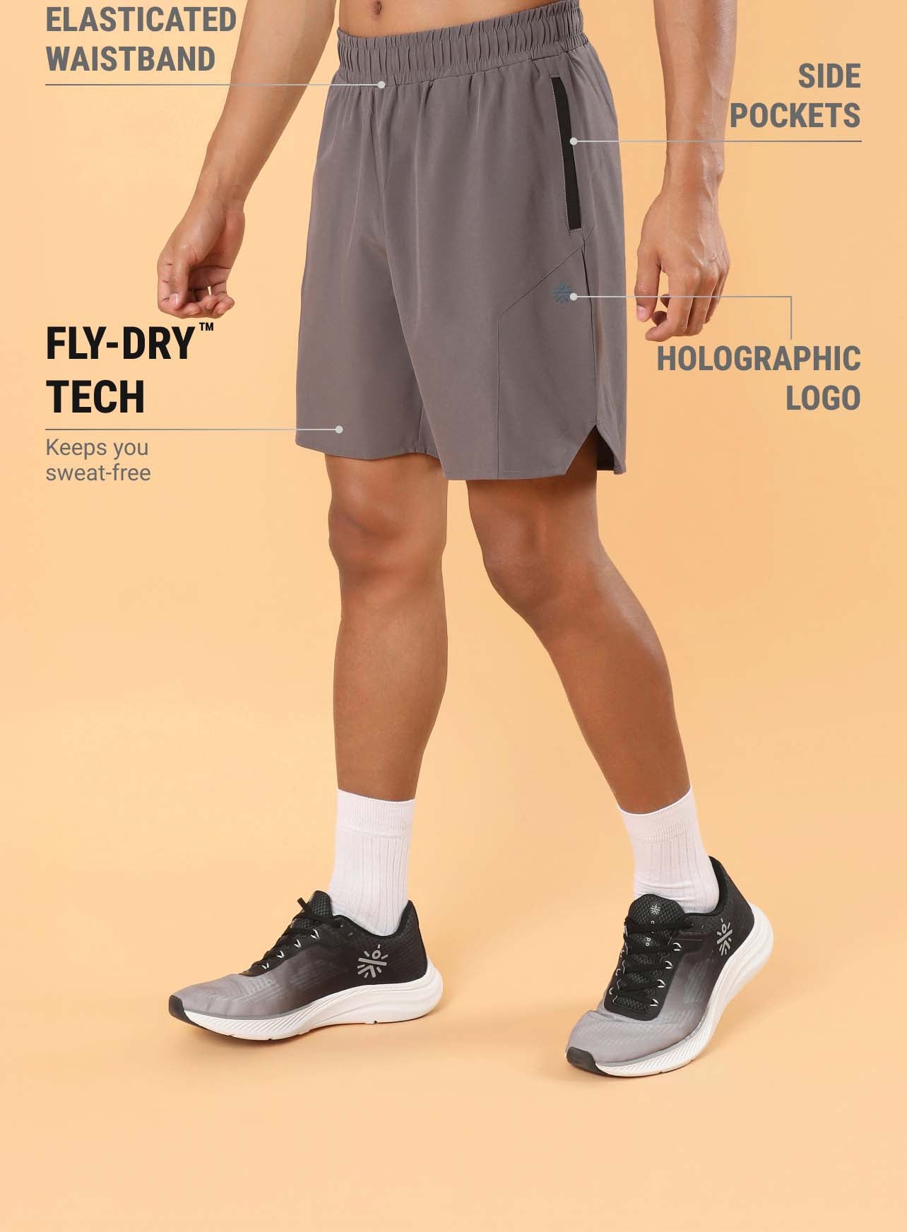 Men's Dark Grey True Performance Sculpted Shorts