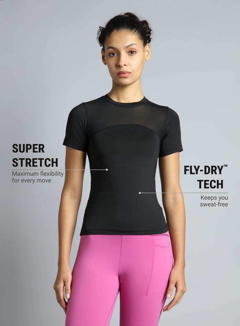 Women's Black True Performance Sculpted Slim Fit T-shirt