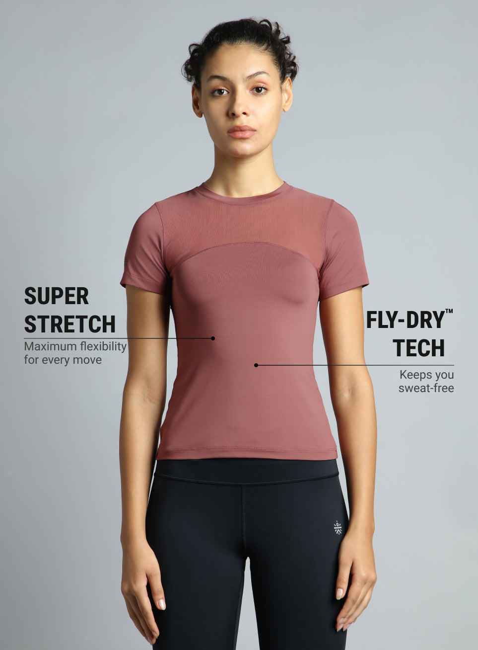 Women's Pink True Performance Sculpted Slim Fit T-shirt