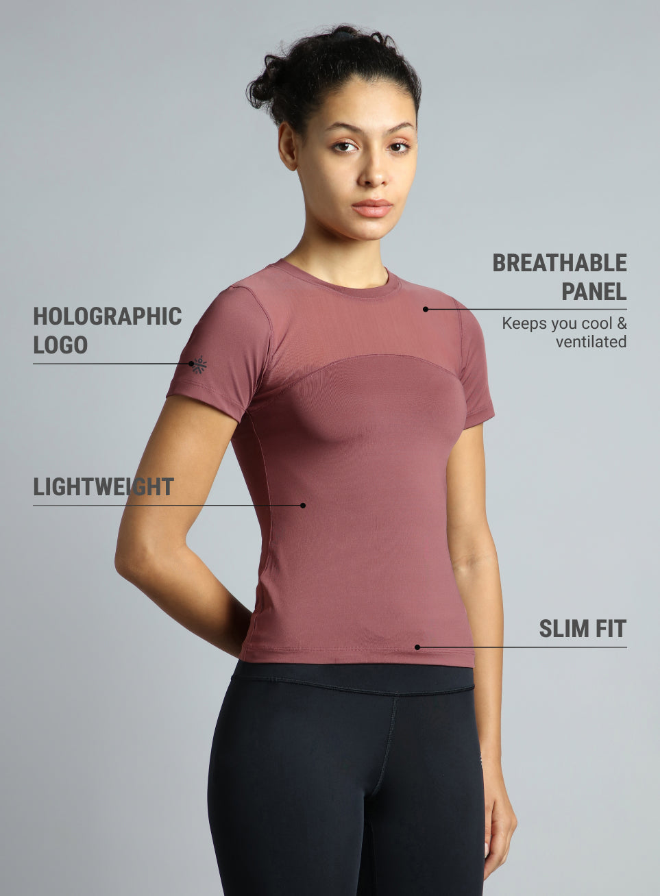 Women's Pink True Performance Sculpted Slim Fit T-shirt