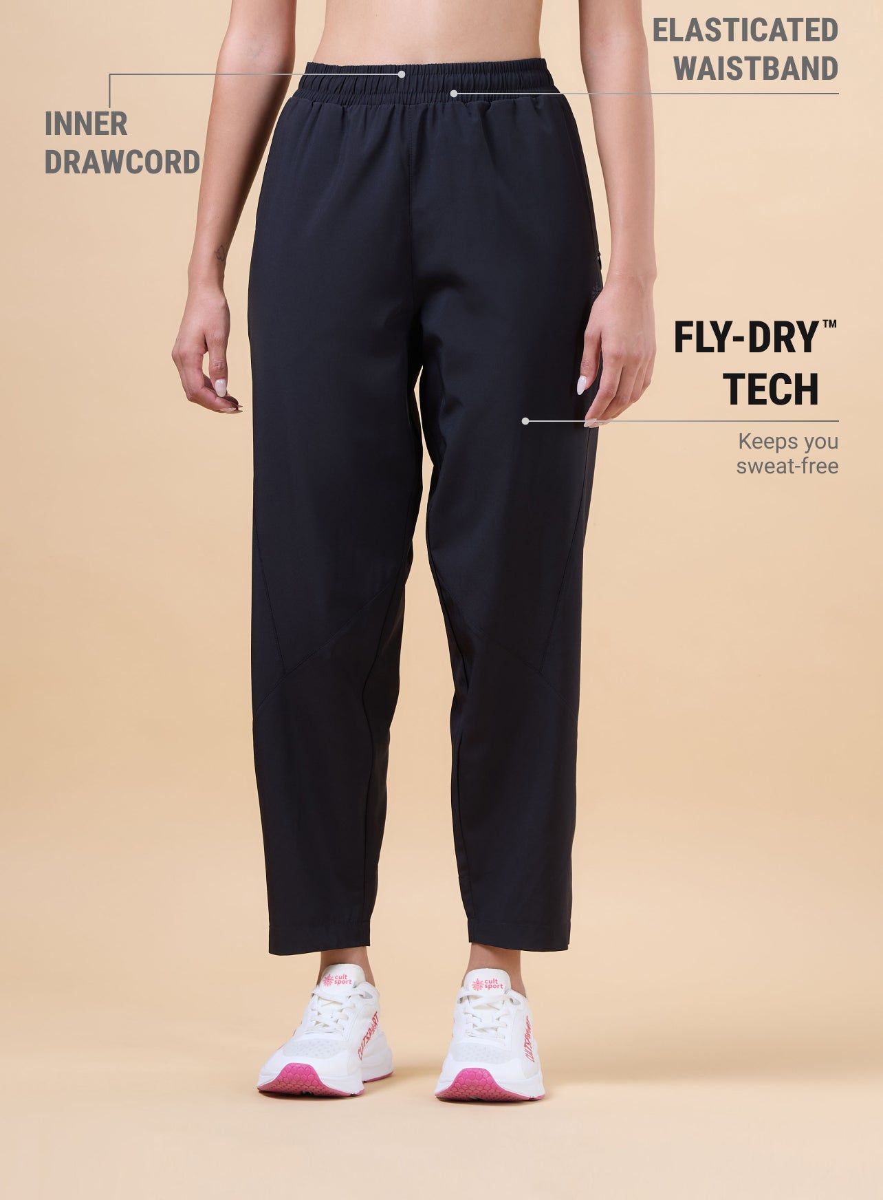 Women's Black True Performance Sculpted Trackpants