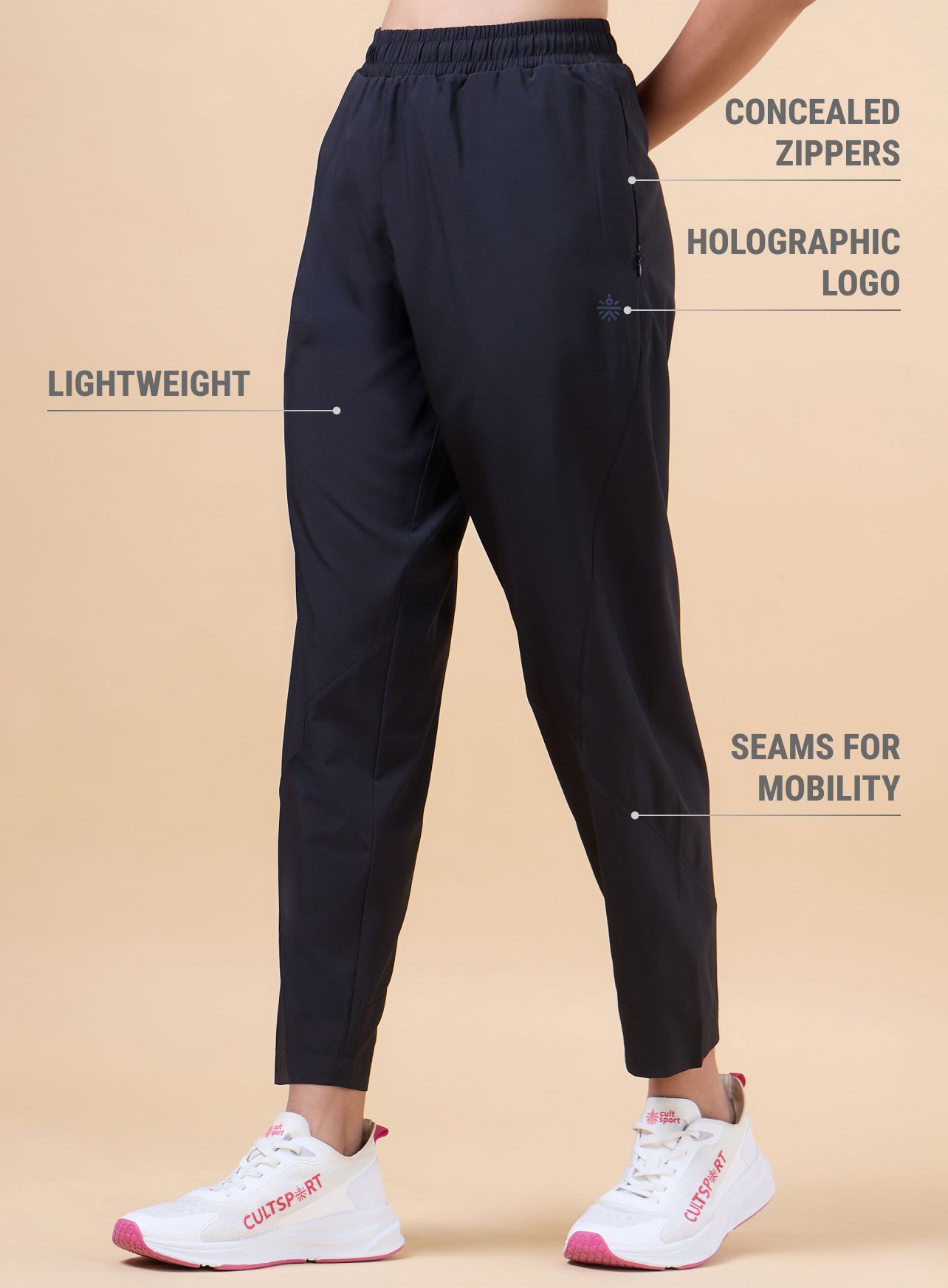 Women's Black True Performance Sculpted Trackpants