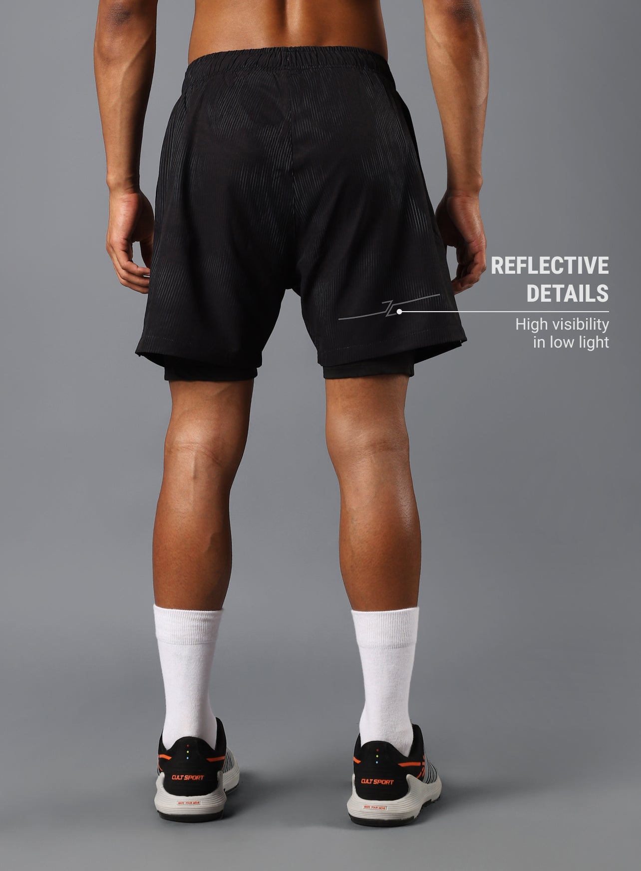 Men's Black Urban Camo Run Built-in Shorts