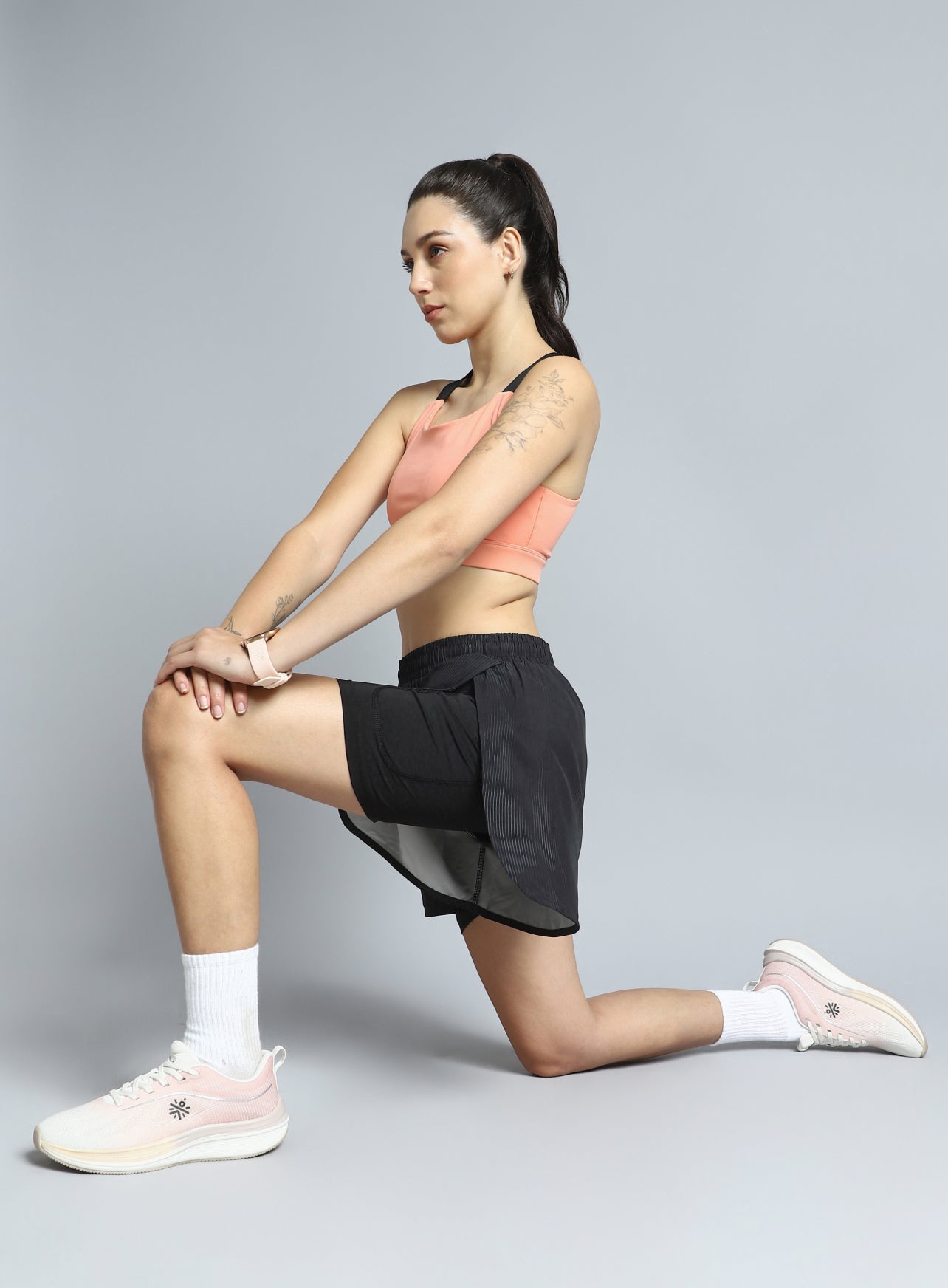 Women's Black Urban Camo Run Built-in Shorts