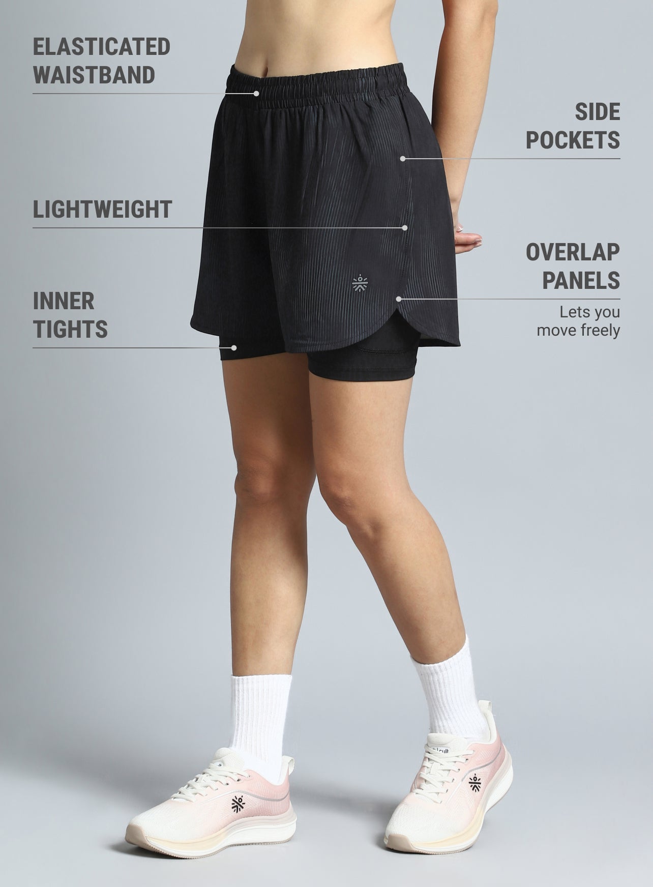 Women's Black Urban Camo Run Built-in Shorts