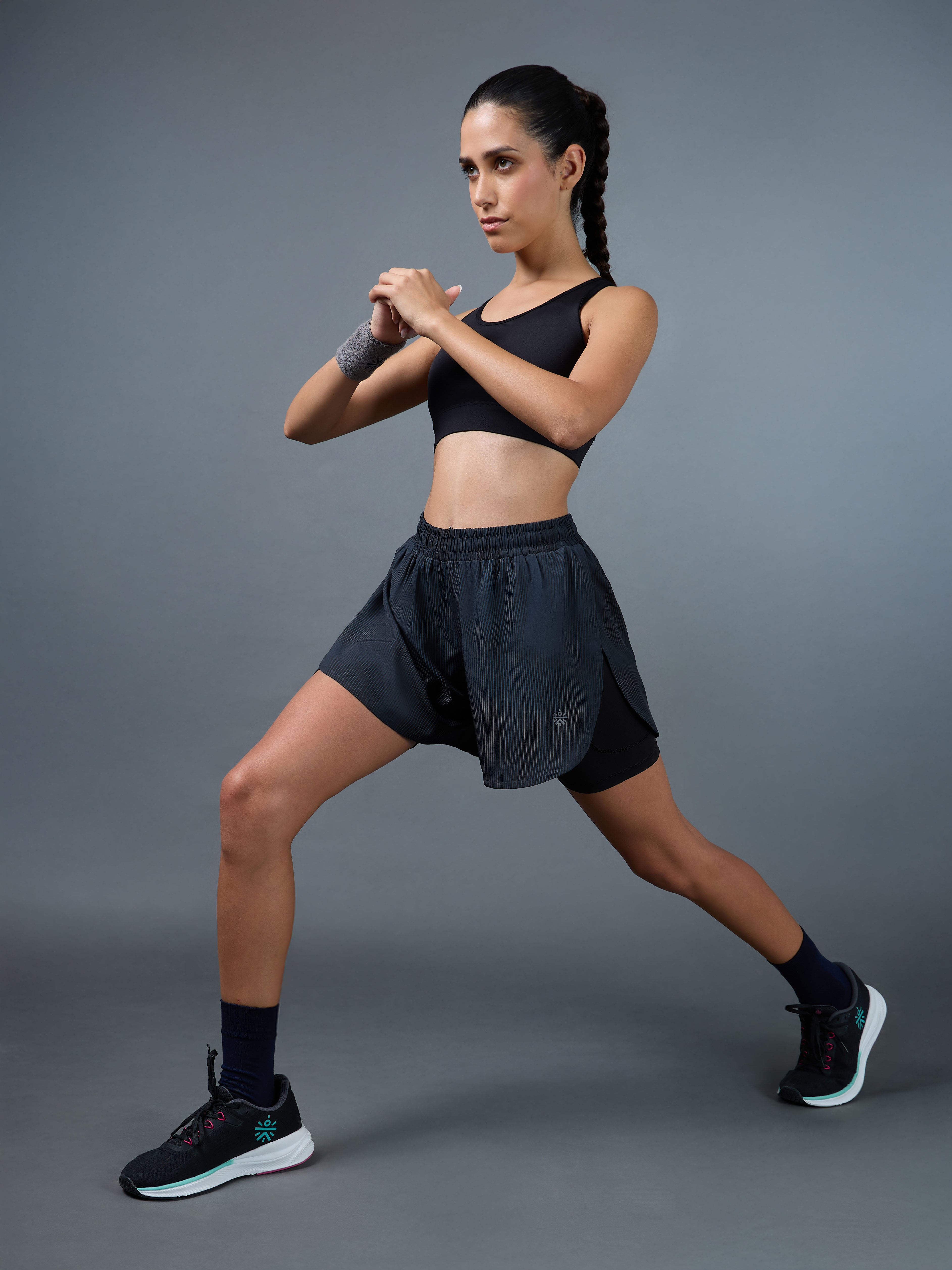 Women's Teal Urban Camo Run Built-in Shorts