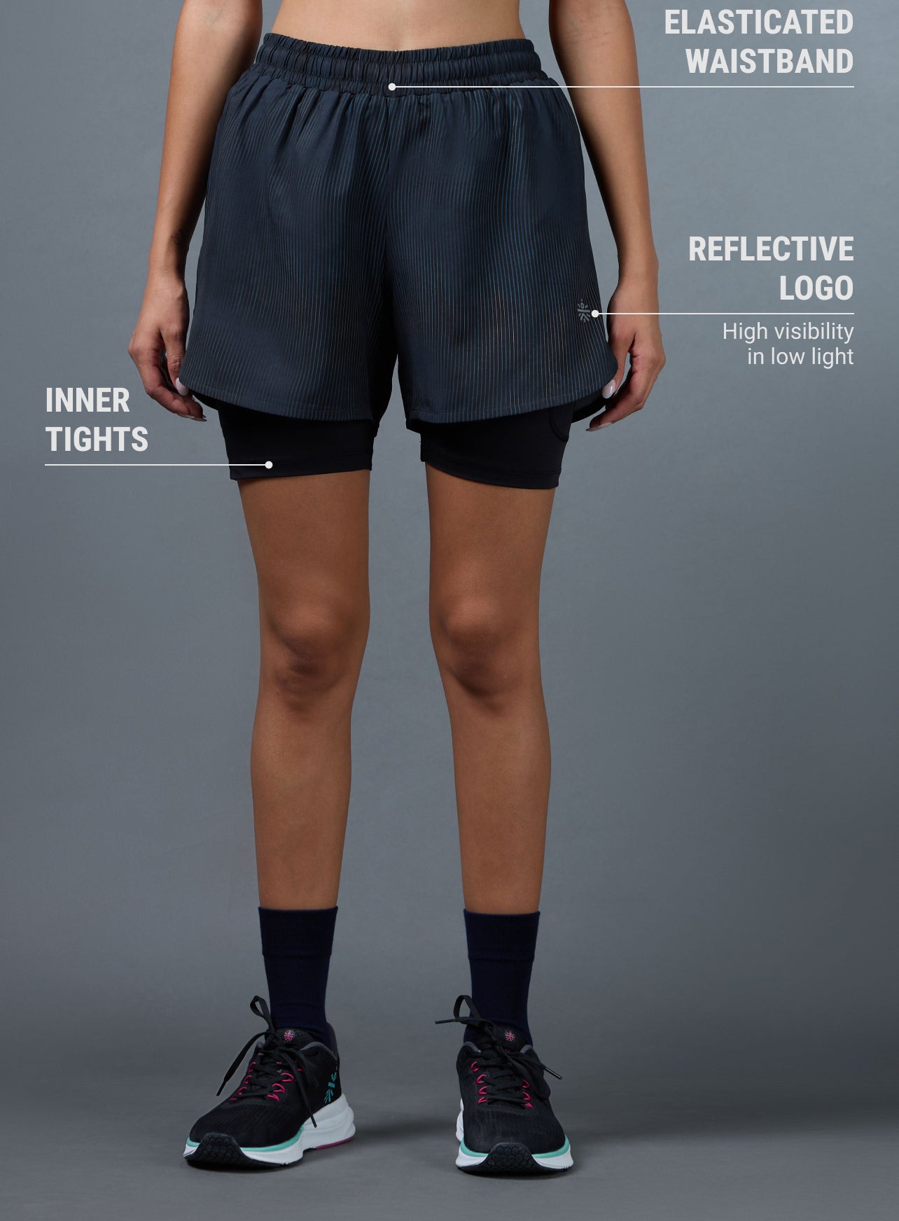 Women's Teal Urban Camo Run Built-in Shorts