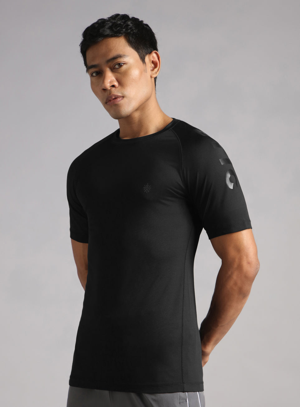 Men's Black Athletic Sculpted T-shirt