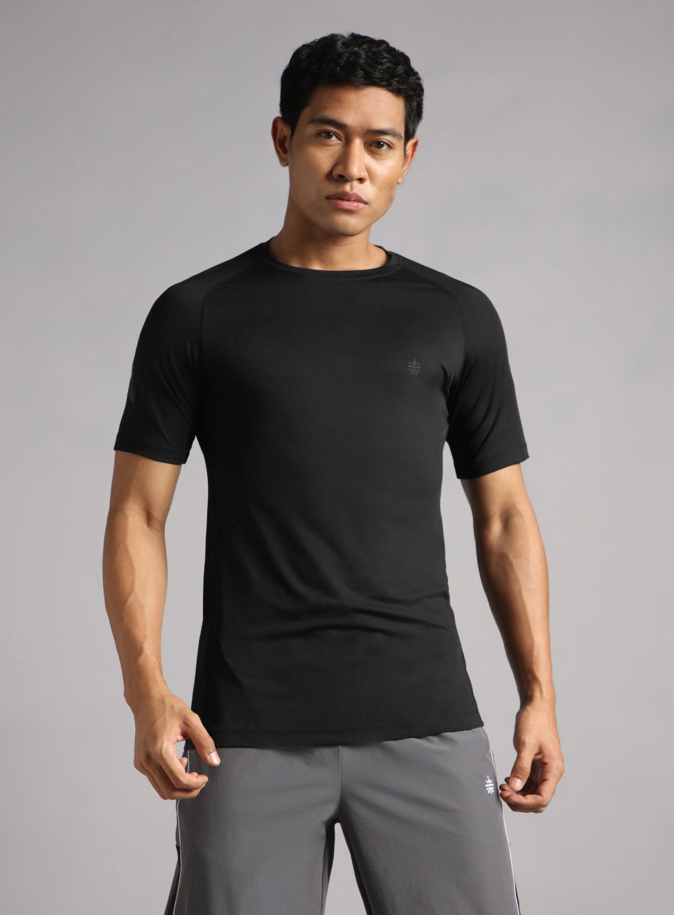 Men's Black Athletic Sculpted T-shirt