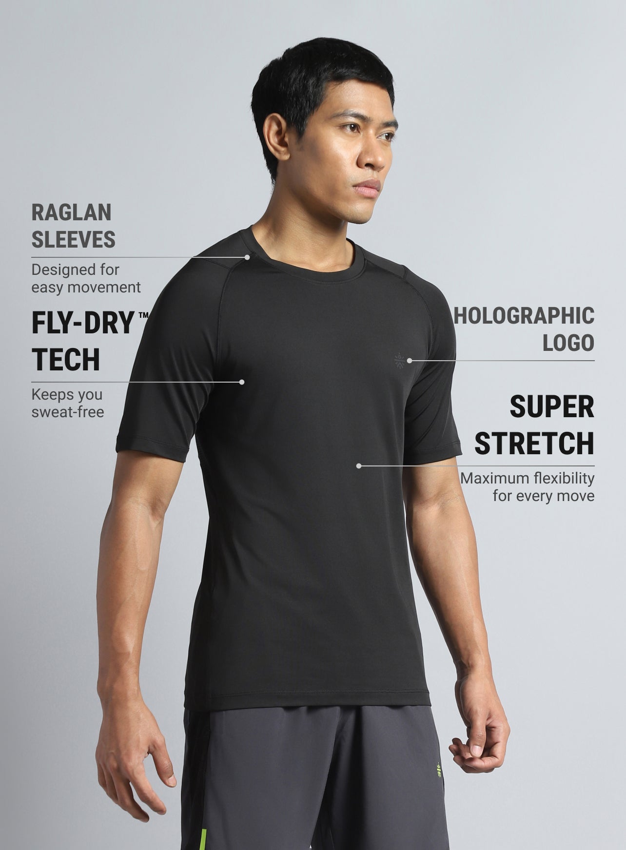 Men's Black True Performance Sculpted T-shirt