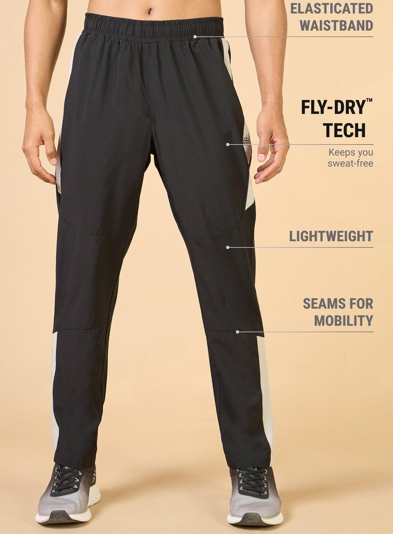 Men's Black Training All Form Trackpants