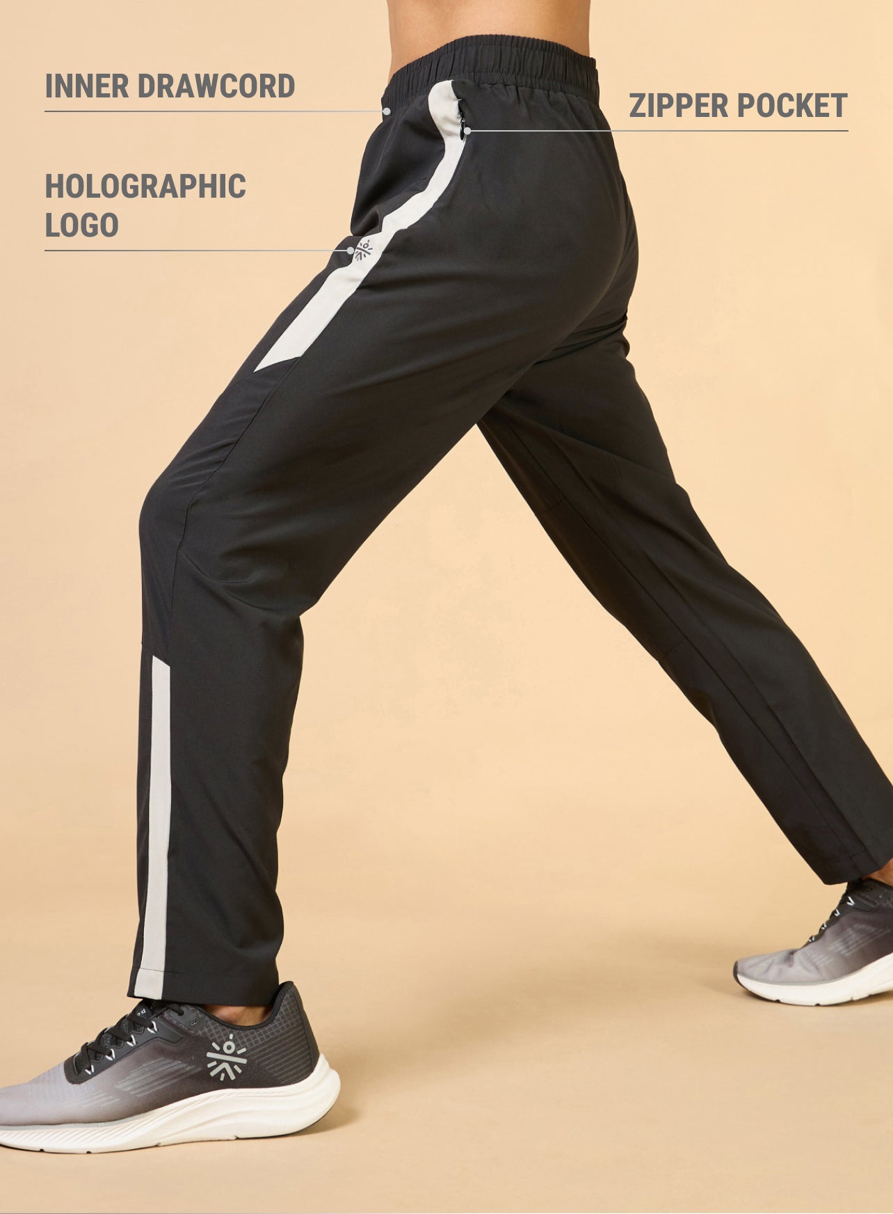 Men's Black Training All Form Trackpants