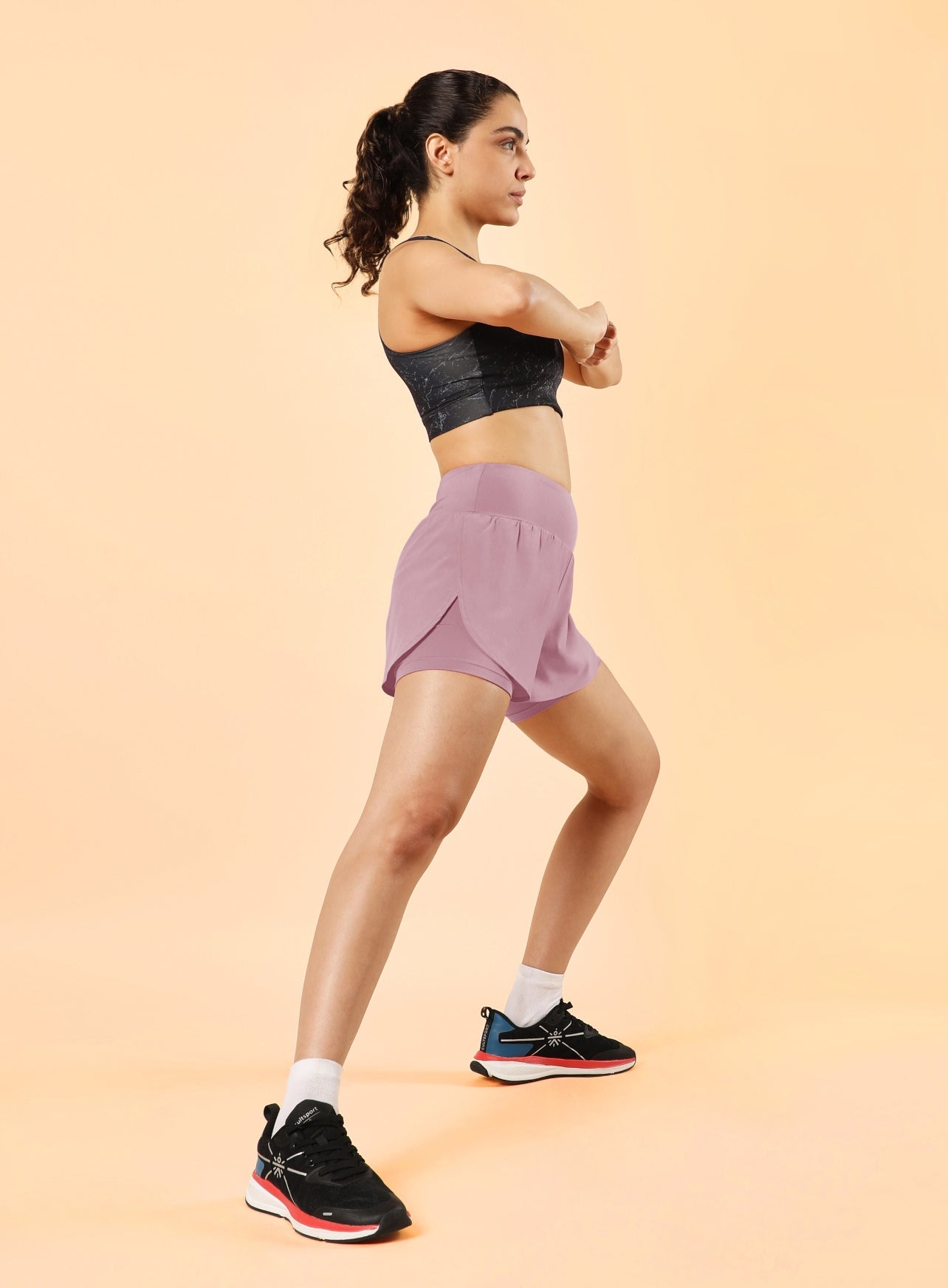 Women's Purple Performance Pro Training Layered Shorts