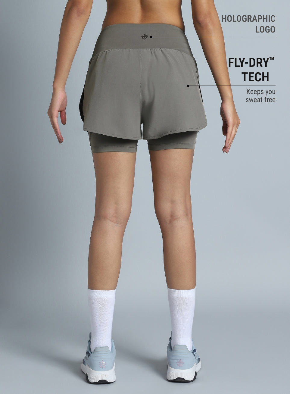 Women's Dark Grey Performance Pro Training Layered Shorts