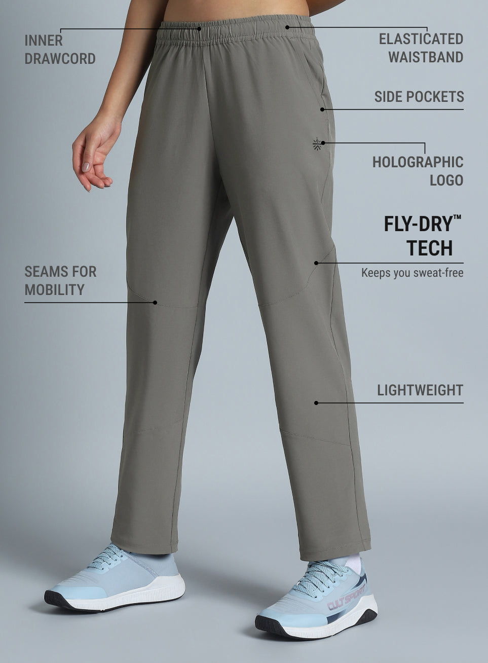 Women's Dark Grey Training Sculpted Trackpants