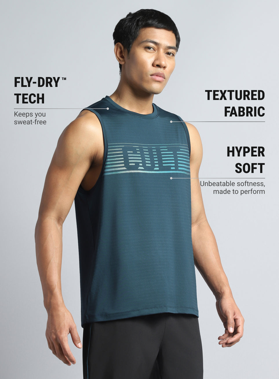 Men's Teal Training Muscle Tank