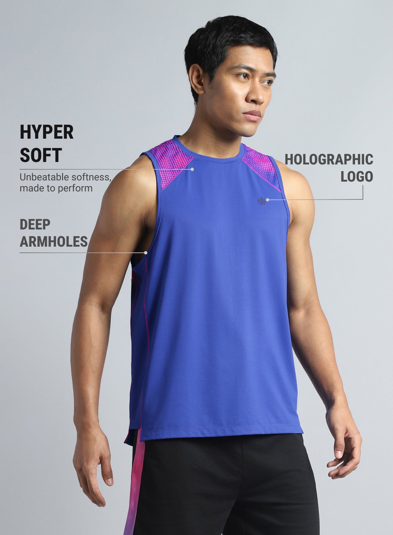 Men's Blue Training Muscle Tank