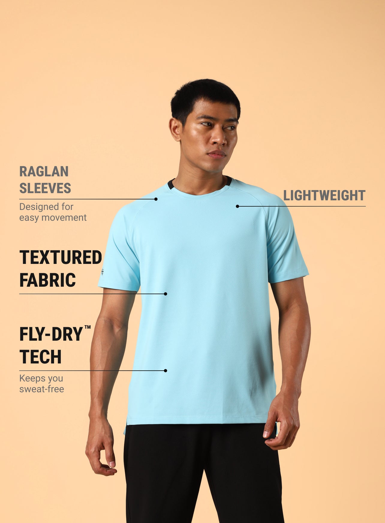 Men's Sky Blue Workout Essential T-shirt
