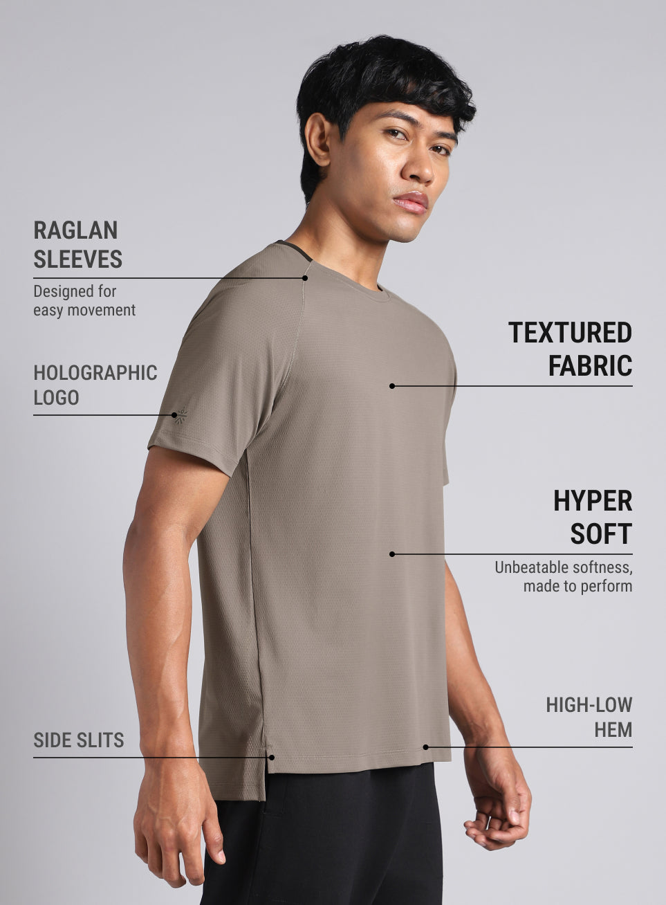 Men's Dark Grey Workout Essential T-shirt